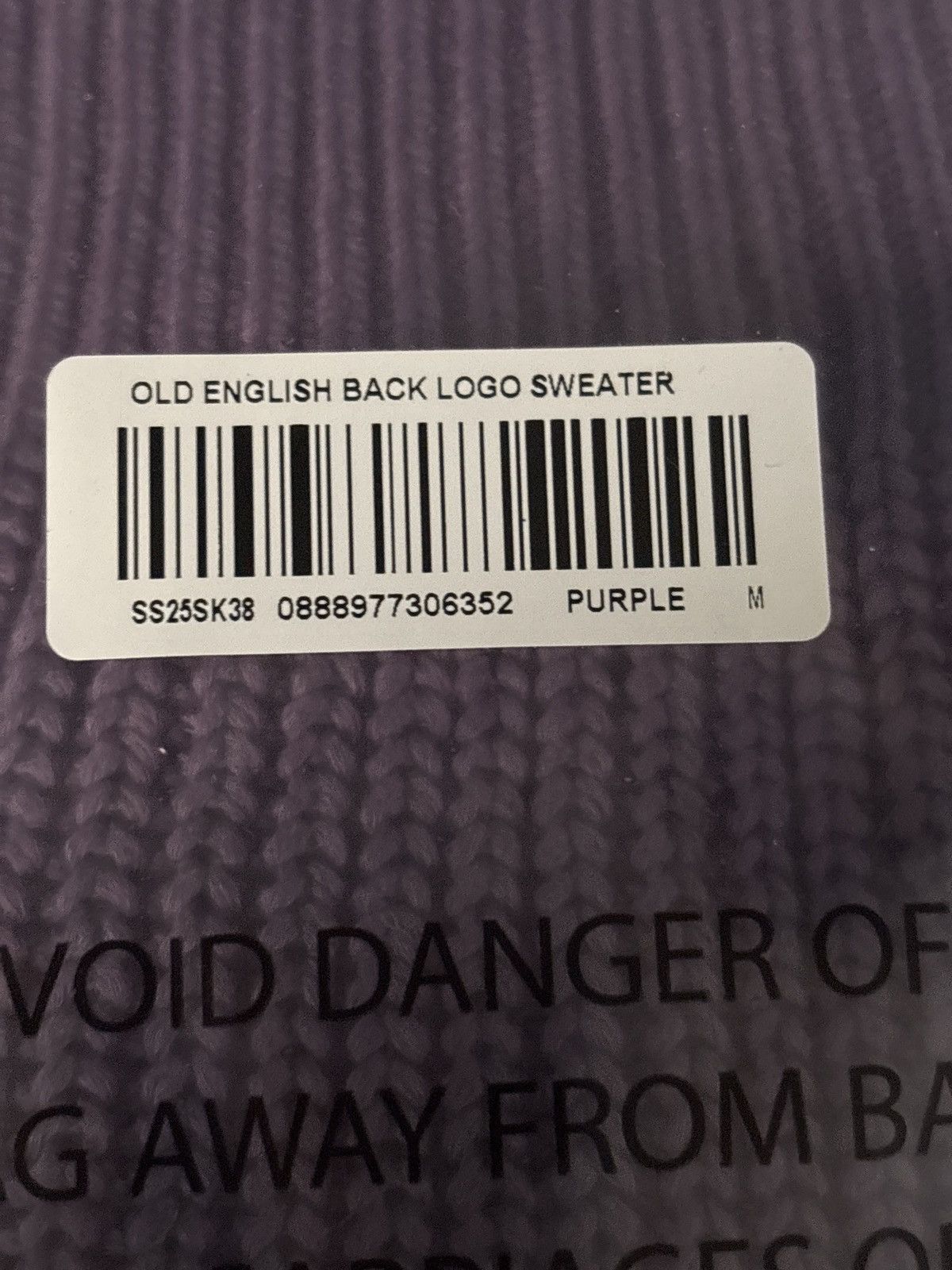 Supreme Supreme purple cotton knit sweater old English print medium Size US M / EU 48-50 / 2 - 3 Thumbnail