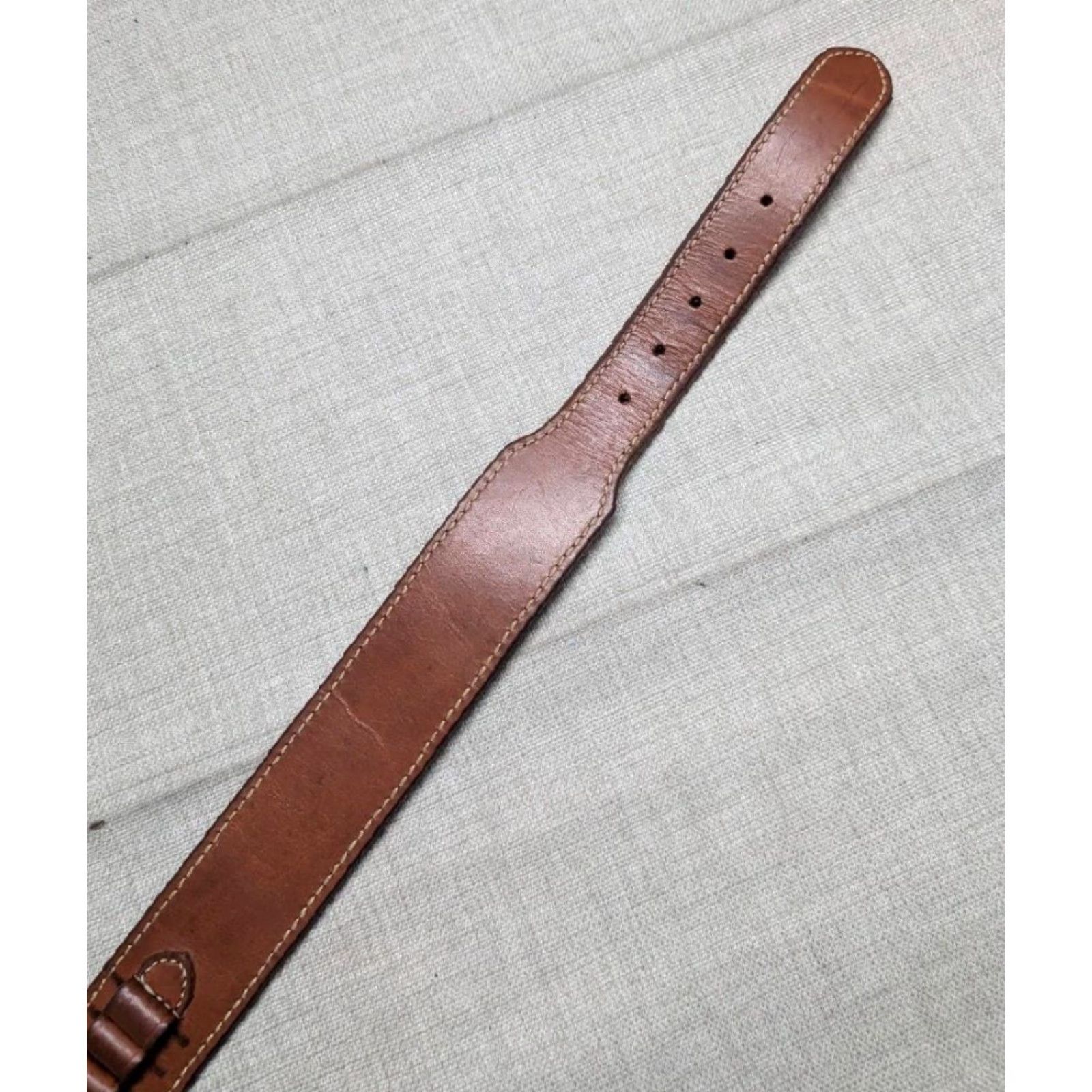 Vintage VINTAGE western belt Holster belt Leather Cowhide Full Grain Leather Ranger belt Cartridge belt 2" 38 waist Brown Men Cowboy Belt Mens Size 38 - 5 Thumbnail