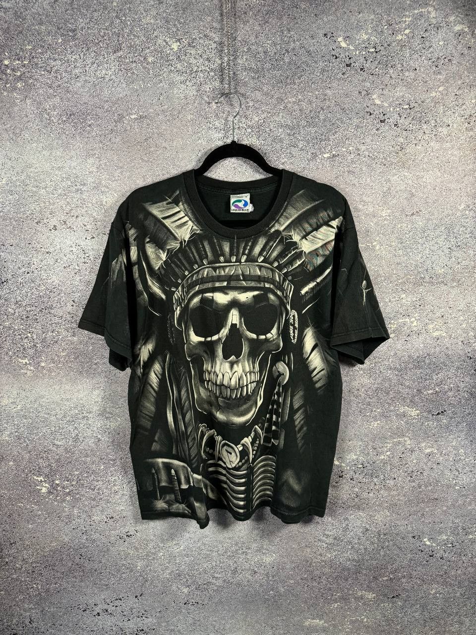 Liquid Blue × Vintage 90's Vintage 1997 Liquid Blue Shirt XL Skeleton Indian AOP Size US L / EU 52-54 / 3 - 2 Thumbnail