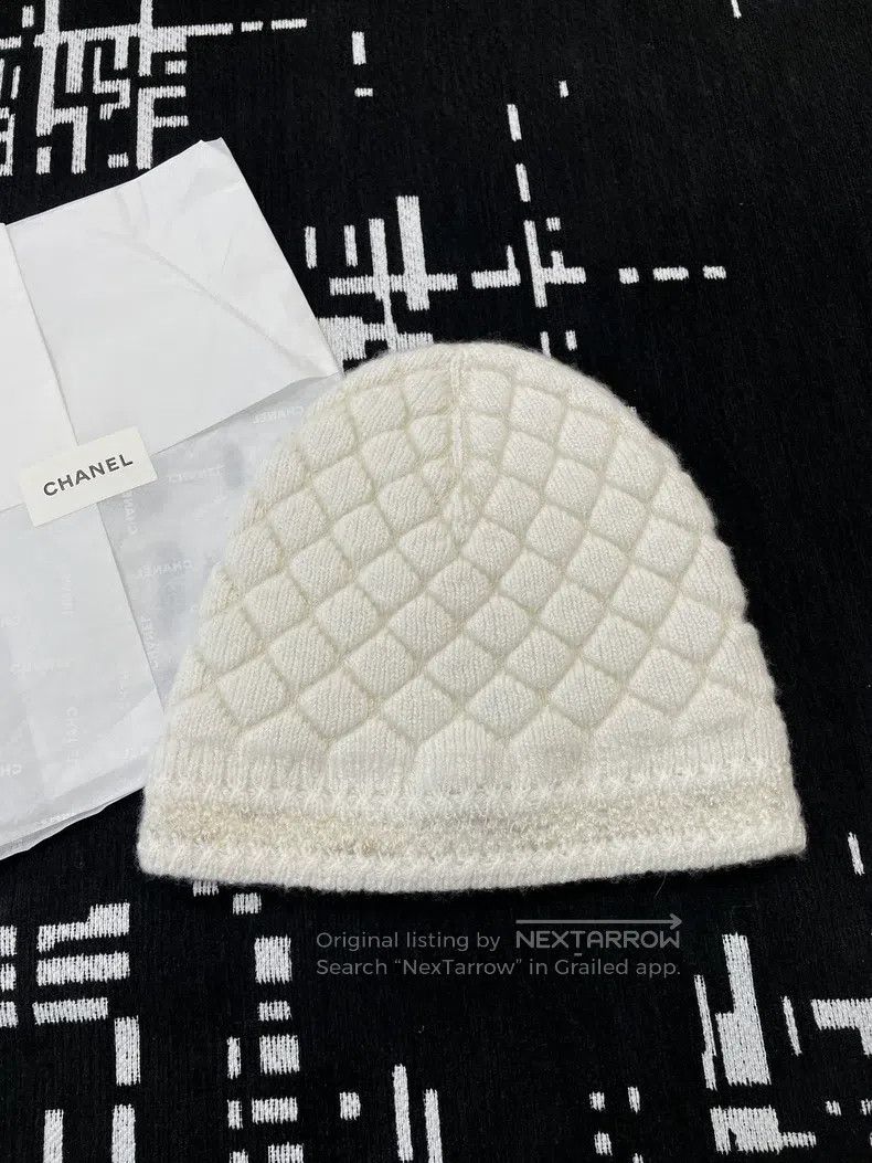 Chanel Chanel 26C new white cashmere knitted cold hat Size ONE SIZE - 3 Thumbnail