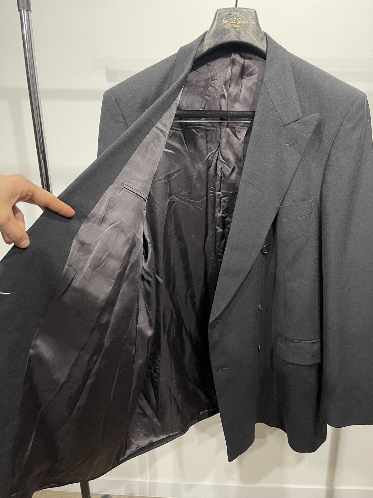 Marks & Spencer Vintage blazer double-breasted classic jacket/ sport coat 46 Size 46L - 5 Thumbnail