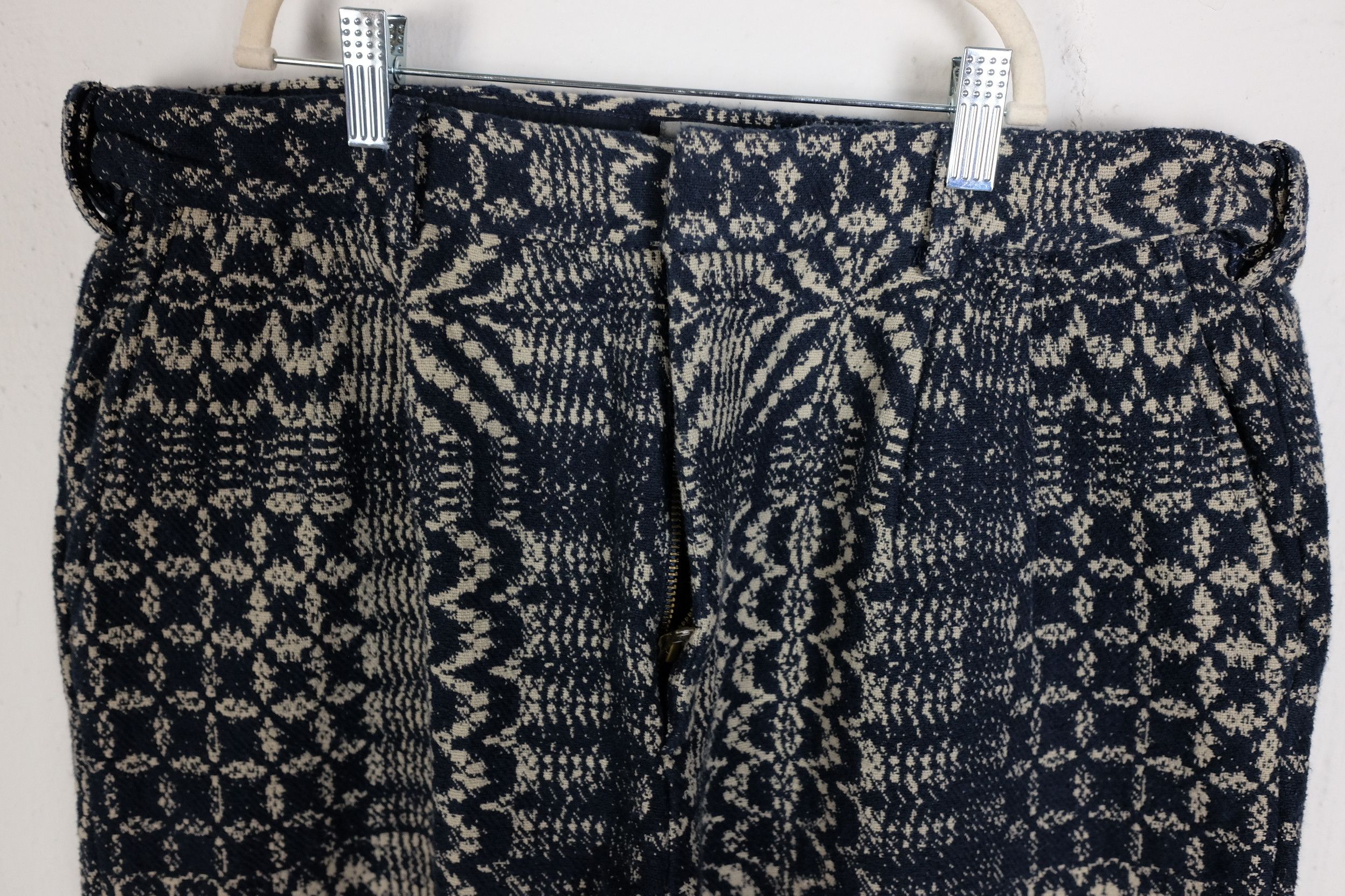 18 East 18 East Austin Navy/Tan Pleated Pant w/ Glenplaid Patchwork Size US 36 / EU 52 - 2 Thumbnail