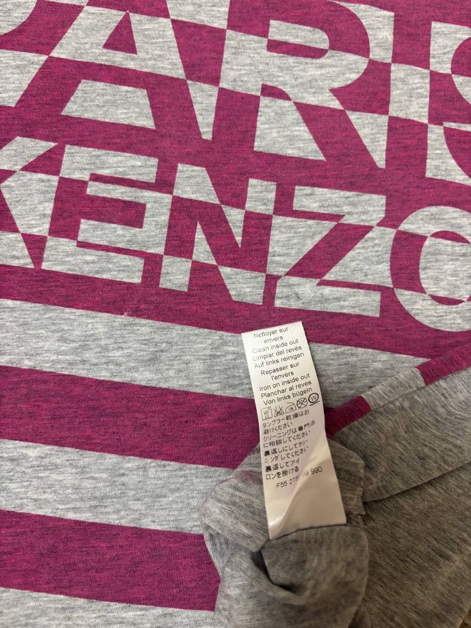 Kenzo Kenzo PARIS women's gray t-shirt with purple stripes, L Size L / US 10 / IT 46 - 4 Thumbnail