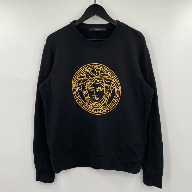 Versace Versace Black Cotton Long Sleeve Sweatshirt 0089 Size US M / EU 48-50 / 2 - 1 Thumbnail
