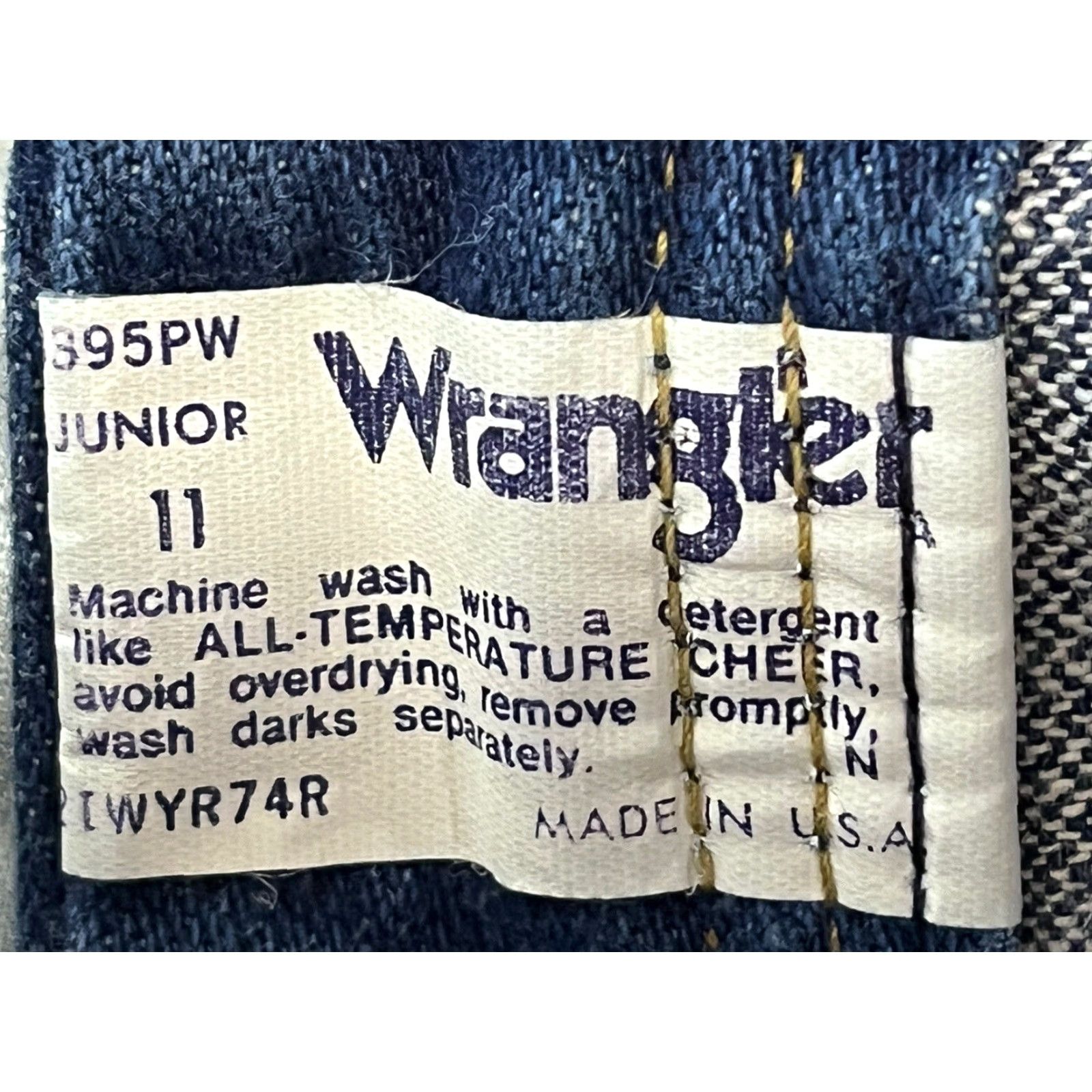 Wrangler VINTAGE Wrangler Jeans Juniors Size 11 x 34 High Rise Blue Embroidered Pockets 80s Womens Size 32" / US 10 / IT 46 - 5 Thumbnail