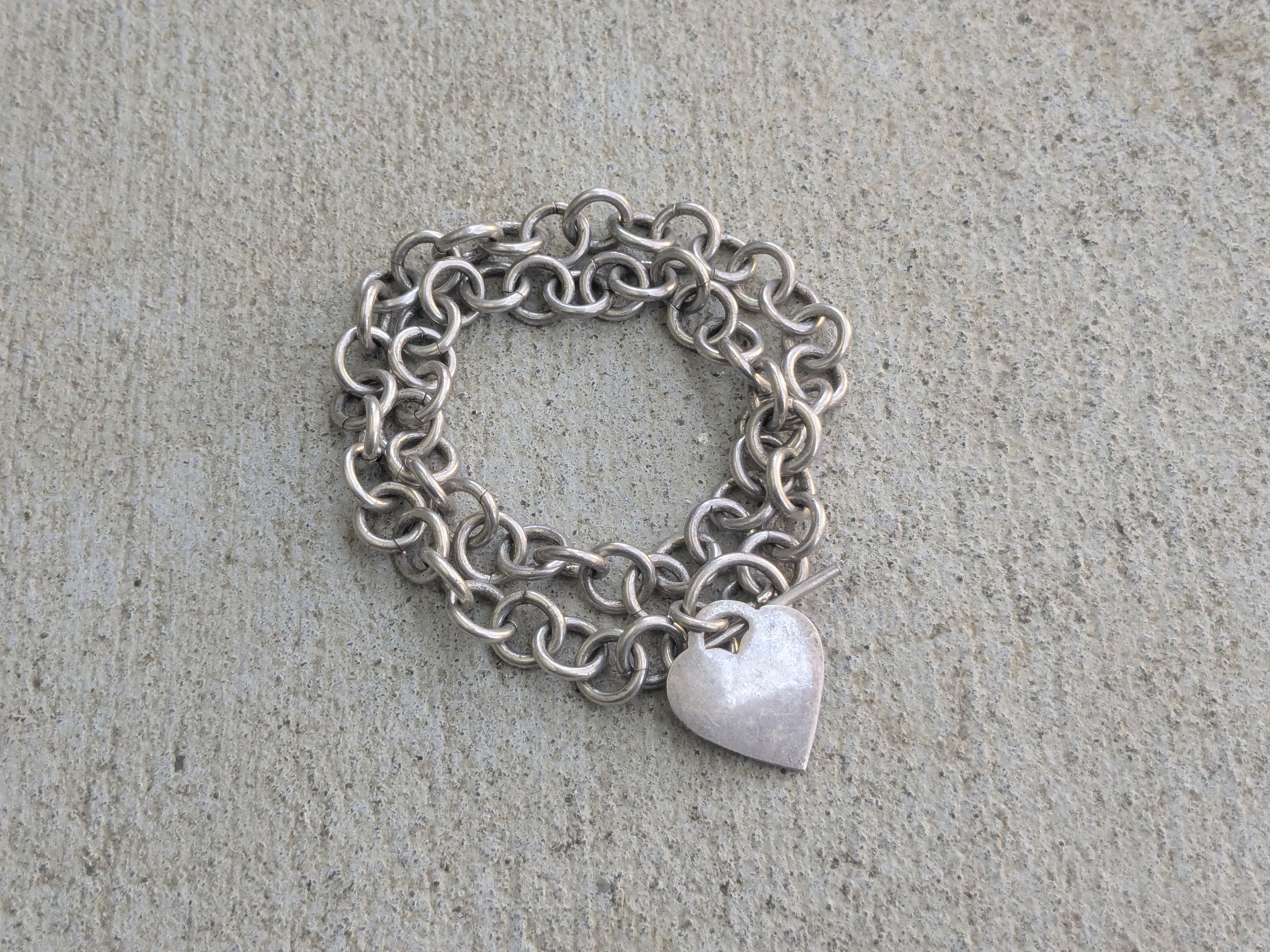 Jewelry Vintage Sterling Silver Choker Necklace Heart Round 16" Size ONE SIZE - 1 Thumbnail