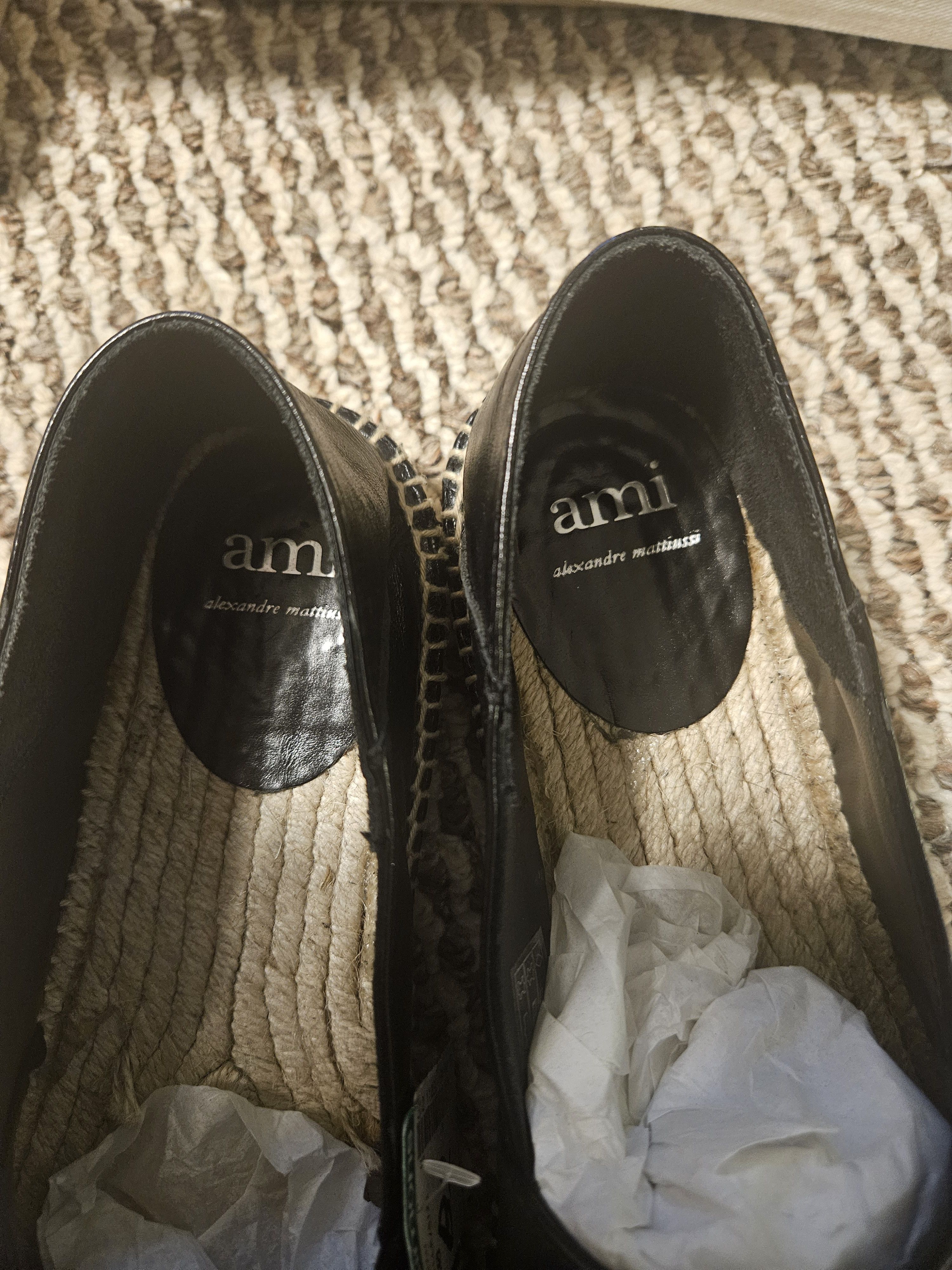 AMI (Closet Clean out) Black 'AMI Leather' Espadrilles Size US 7 / EU 40 - 7 Thumbnail