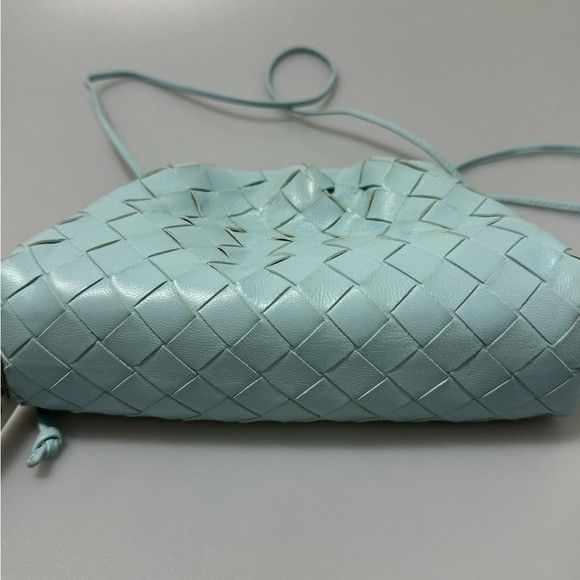 Bottega Veneta Bottega Veneta Mini Intrecciato Leather Pouch Clutch Pale Bl Size ONE SIZE - 6 Thumbnail