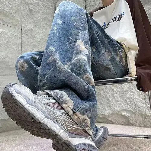 Japanese Brand Vintage washed all over printed jacquard wide leg jeans Size US 32 / EU 48 - 4 Thumbnail
