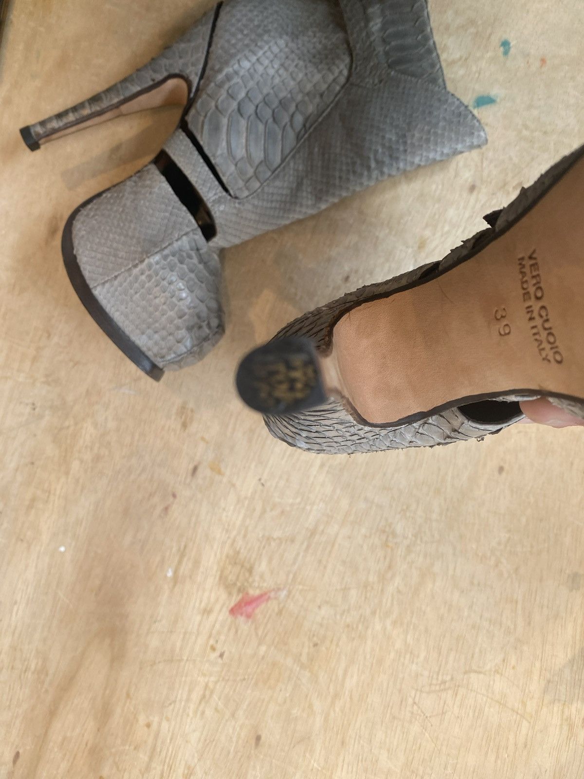 David Eden × Raparo Raparo X Vero Cuoio Python High Heels Platform Size39 Size US 9 / IT 39 - 11 Thumbnail