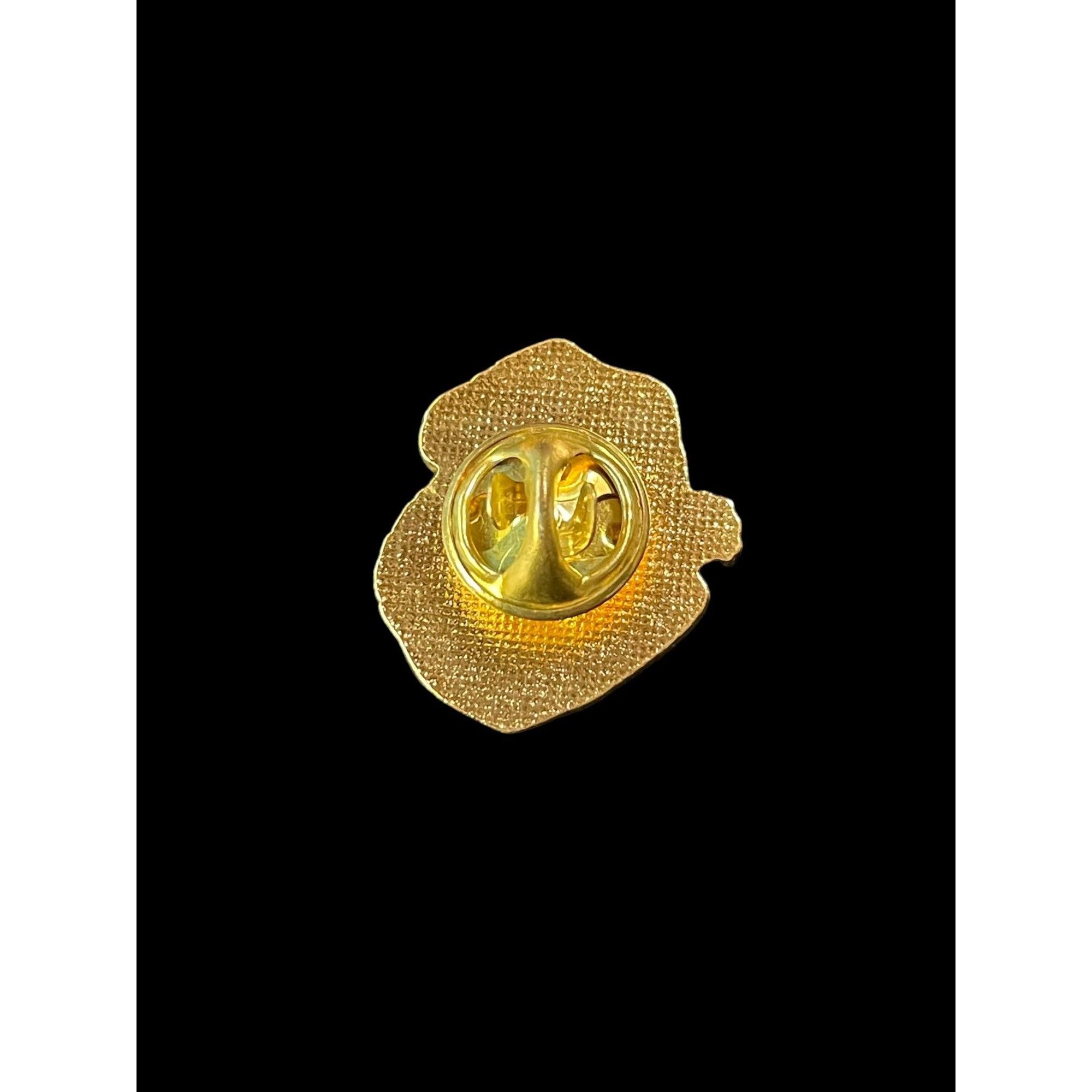 Jewelry × Vintage Vintage Christmas Santa Claus Head Gold Tone Enamel Brooch Size ONE SIZE - 2 Thumbnail