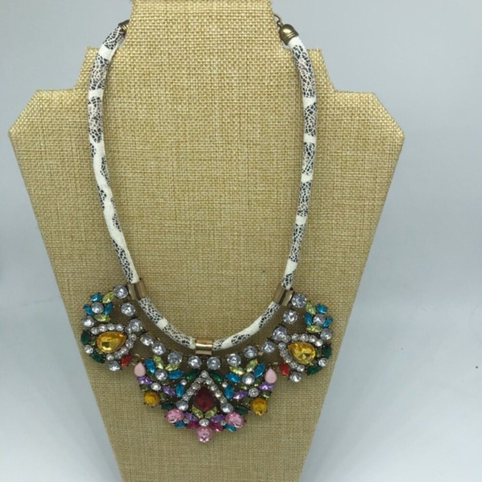 Other Stunning Multicolored Statement Necklace on Cord Size ONE SIZE - 7 Thumbnail