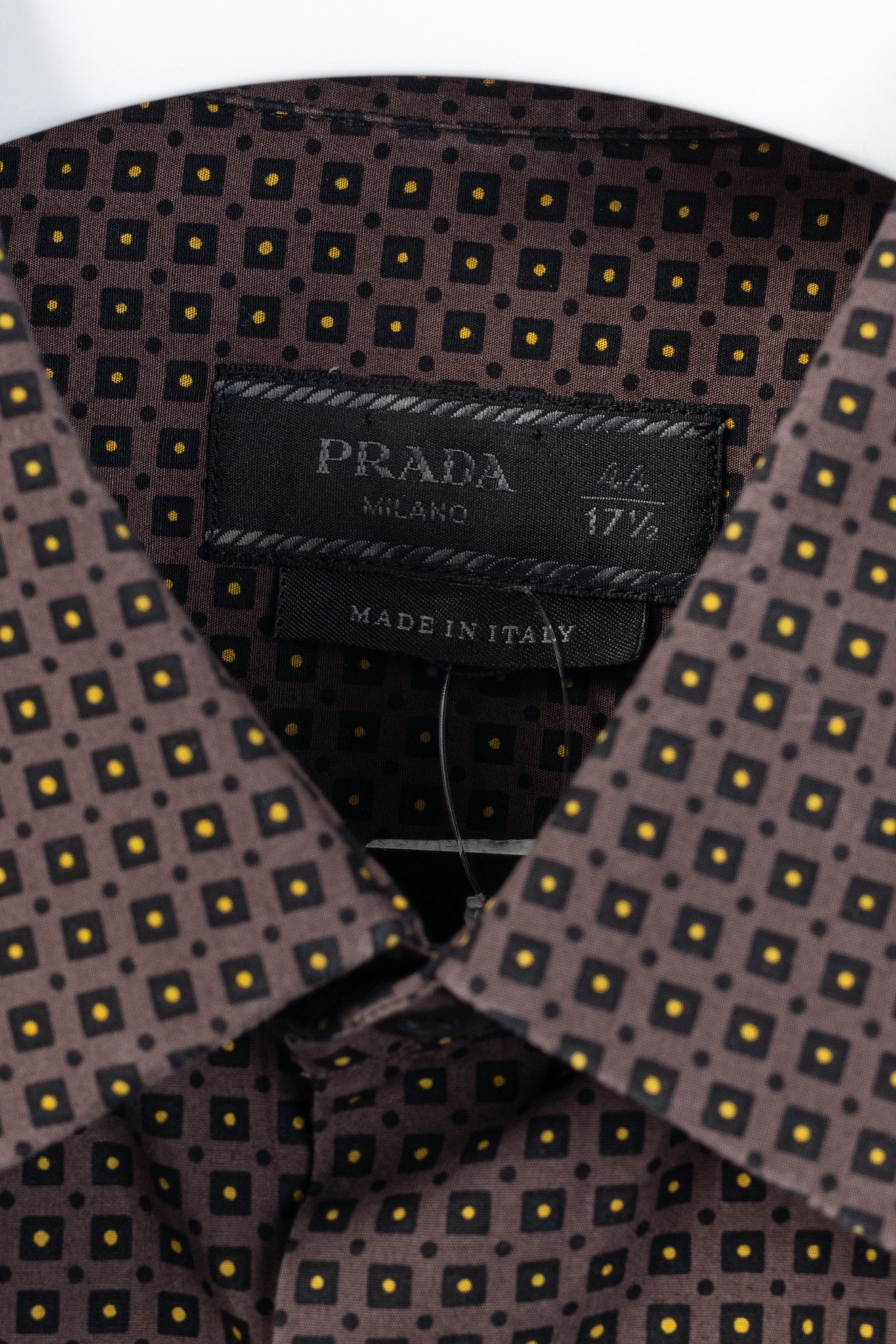 Prada Prada Dotted-Square-Print Cotton-Poplin Buttoned Shirt Size US XL / EU 56 / 4 - 4 Thumbnail