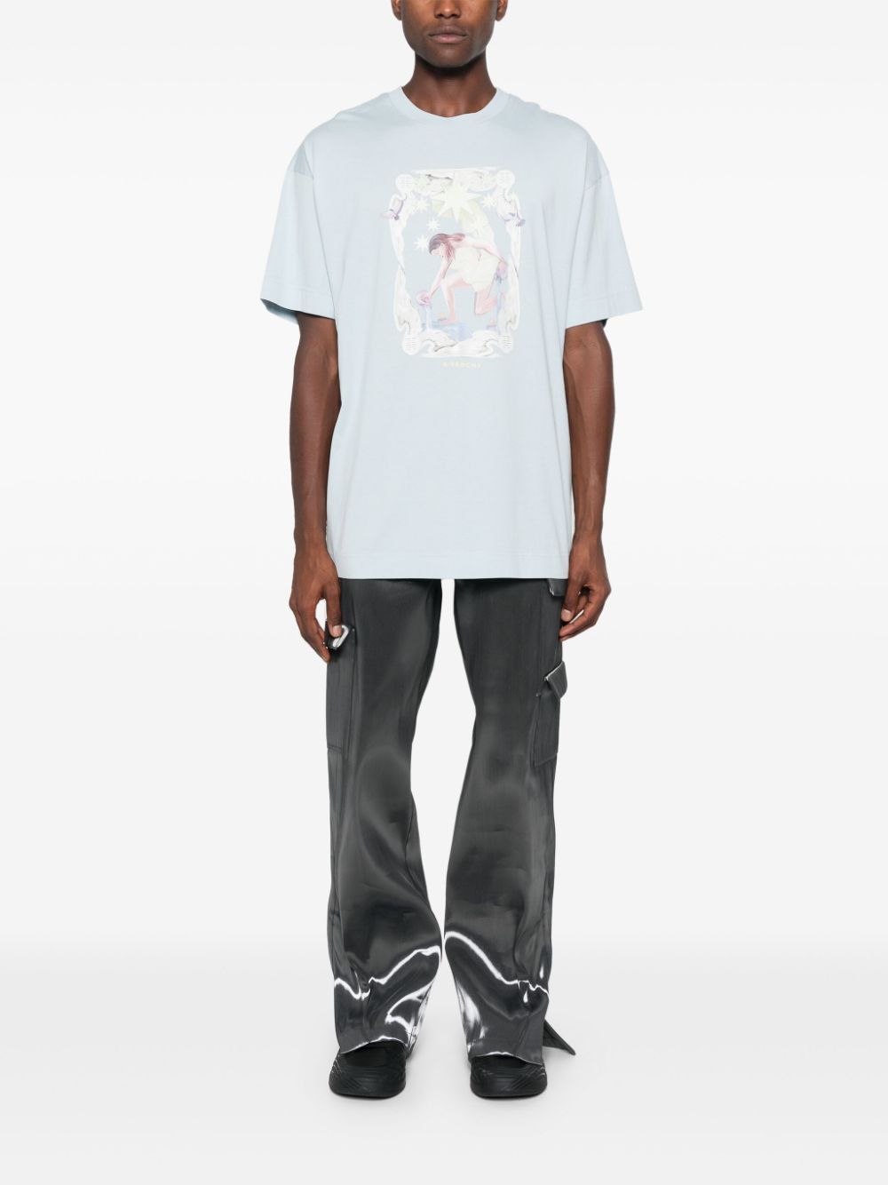 Givenchy o1h1sh11224 Standard Short Sleeve T-Shirt in Sky Blue Size US XXL / EU 58 / 5 - 2 Thumbnail
