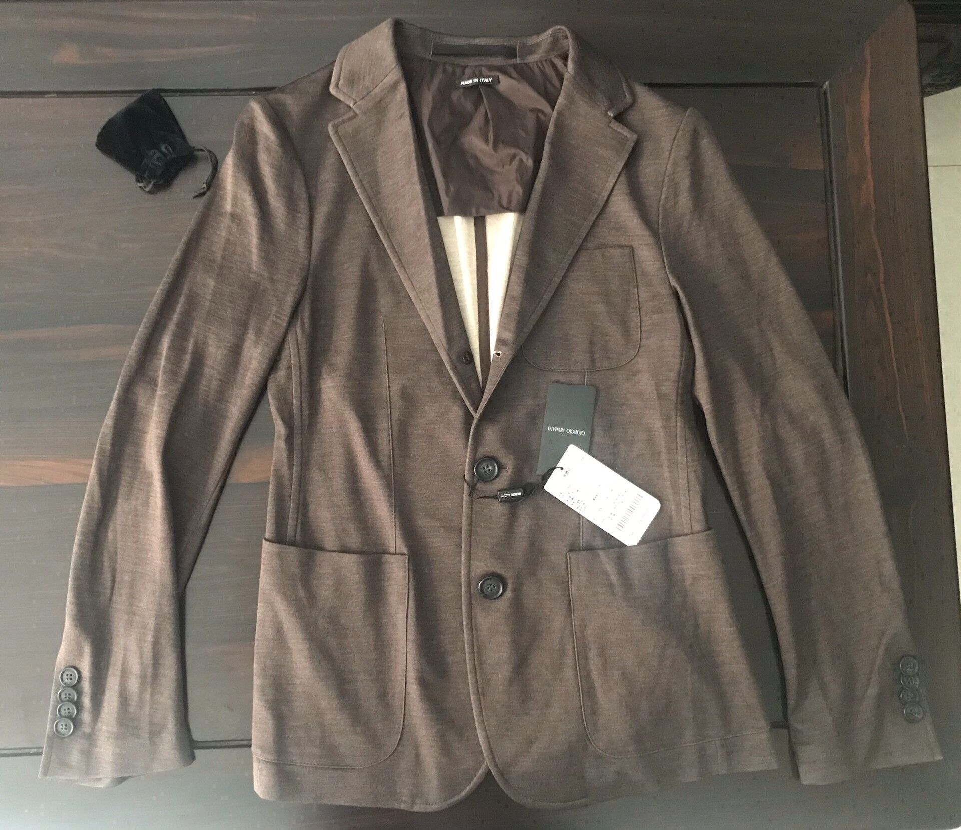 Giorgio Armani brown cashmere silk business casual jacket Size US L / EU 52-54 / 3 - 1 Thumbnail