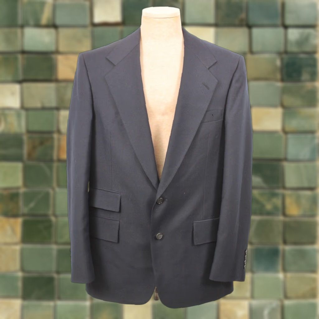 Ralph Lauren VINTAGE Ralph Lauren 80s Pilot's Jacket Blazer Navy Blue Wool 42 Long Mens Size 42R - 1 Thumbnail