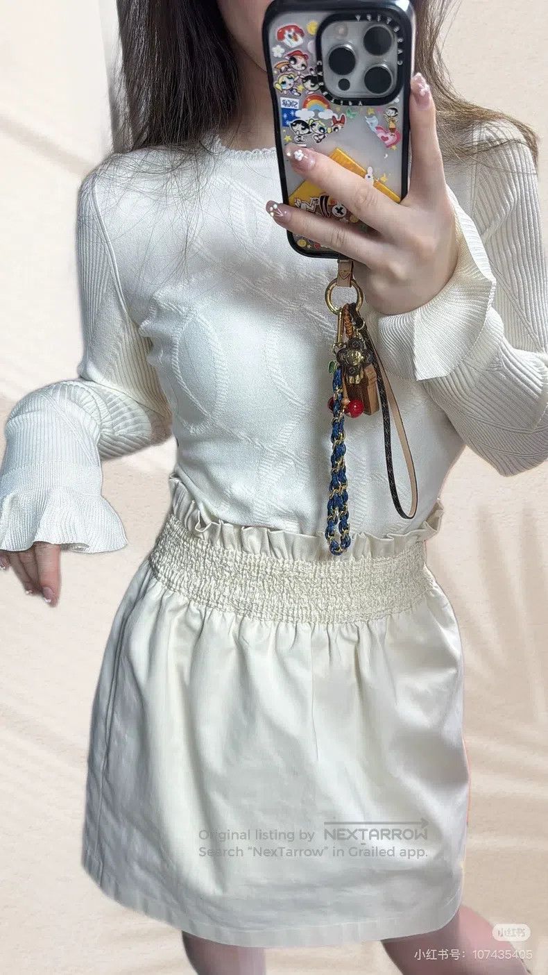 Hermes Hermes Muted Yellow Color Pattern Jacquard Flared Sleeve K Size XS / US 0-2 / IT 36-38 - 9 Thumbnail