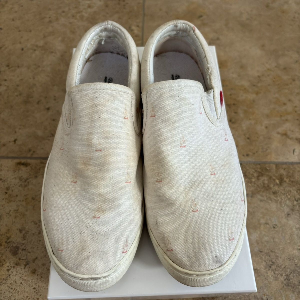 Undercover 2000s middle finger pattern canvas slip on sneakers Japan Size US 7.5 / IT 37.5 - 2 Thumbnail