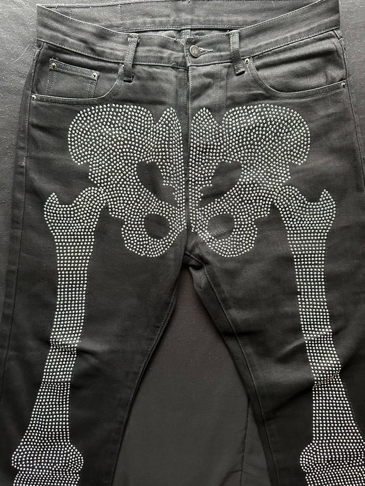 MNML Rhinestone skull jeans | Grailed