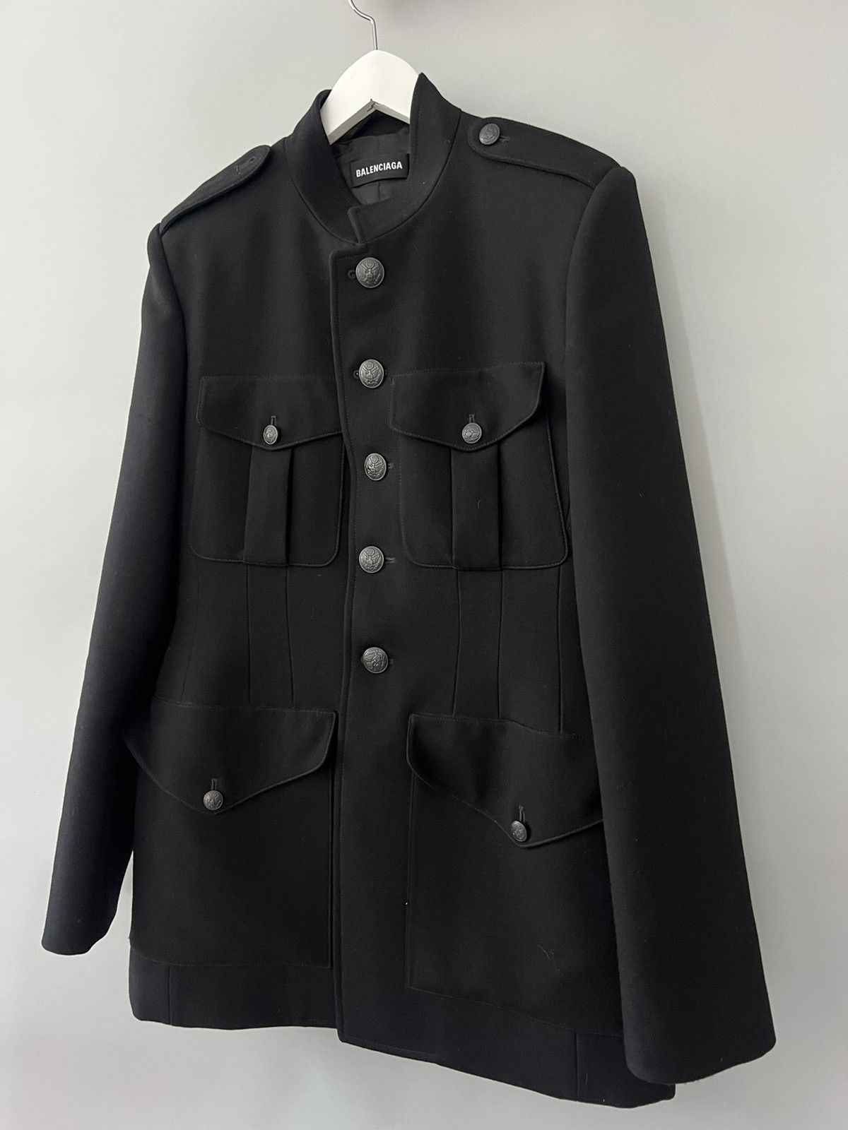 Balenciaga Balenciaga Single-Breasted Officer Wool Jacket Size US L / EU 52-54 / 3 - 3 Thumbnail