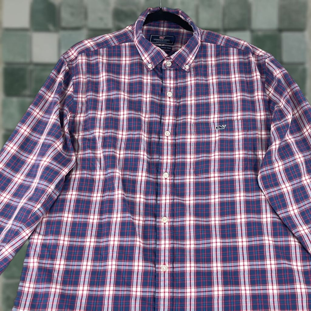 Vineyard Vines Vineyard Vines Button-Down Shirt Mens Large Blue Plaid Tucker LS Classic Fit Shirt Size US L / EU 52-54 / 3 - 1 Thumbnail