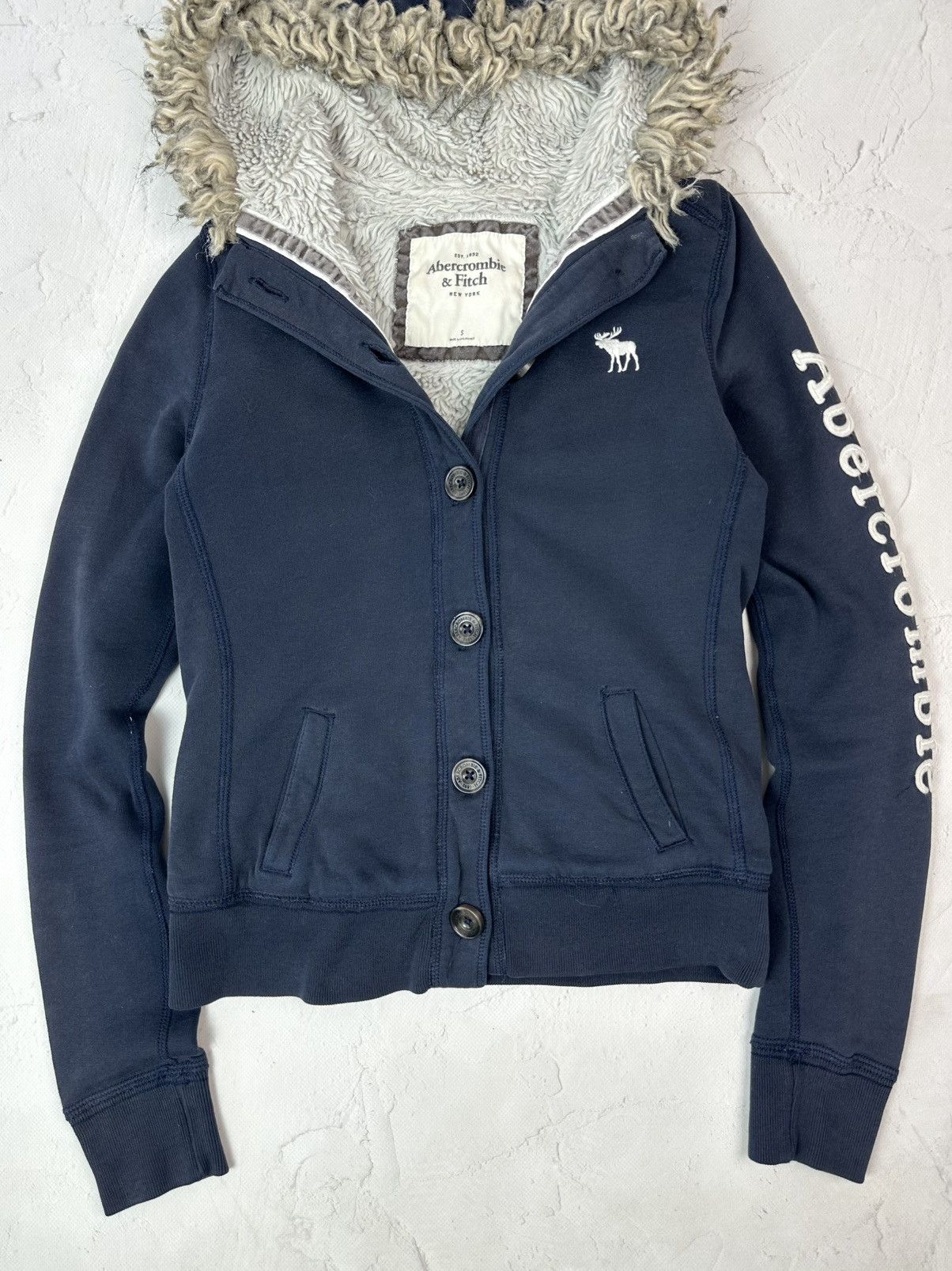 Abercrombie & Fitch Vintage Abercrombie & Fitch Fur Hoodie Size S / US 4 / IT 40 - 3 Thumbnail