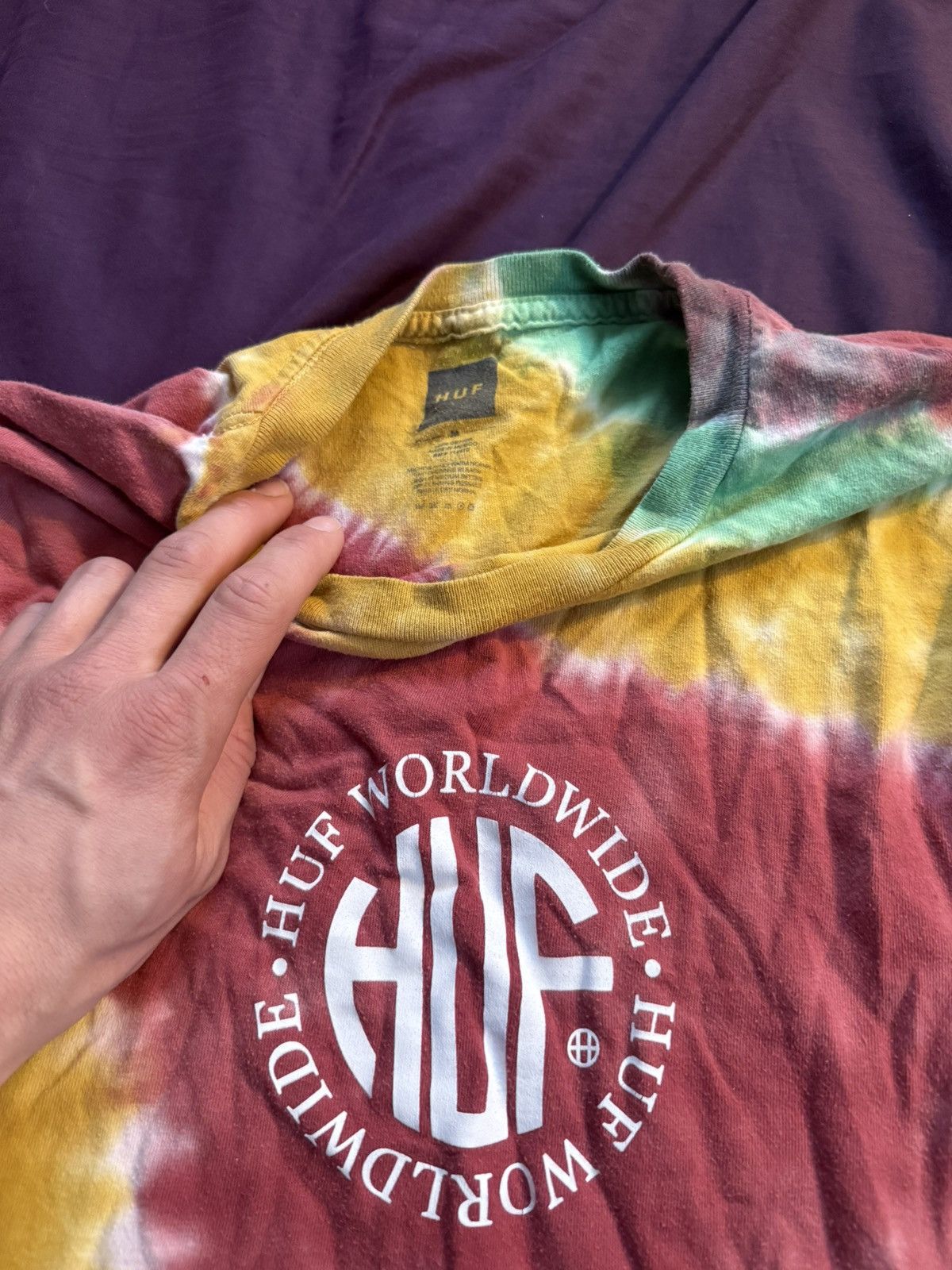 Huf Huf worldwide rasta longsleeve mens Medium Size US M / EU 48-50 / 2 - 2 Thumbnail