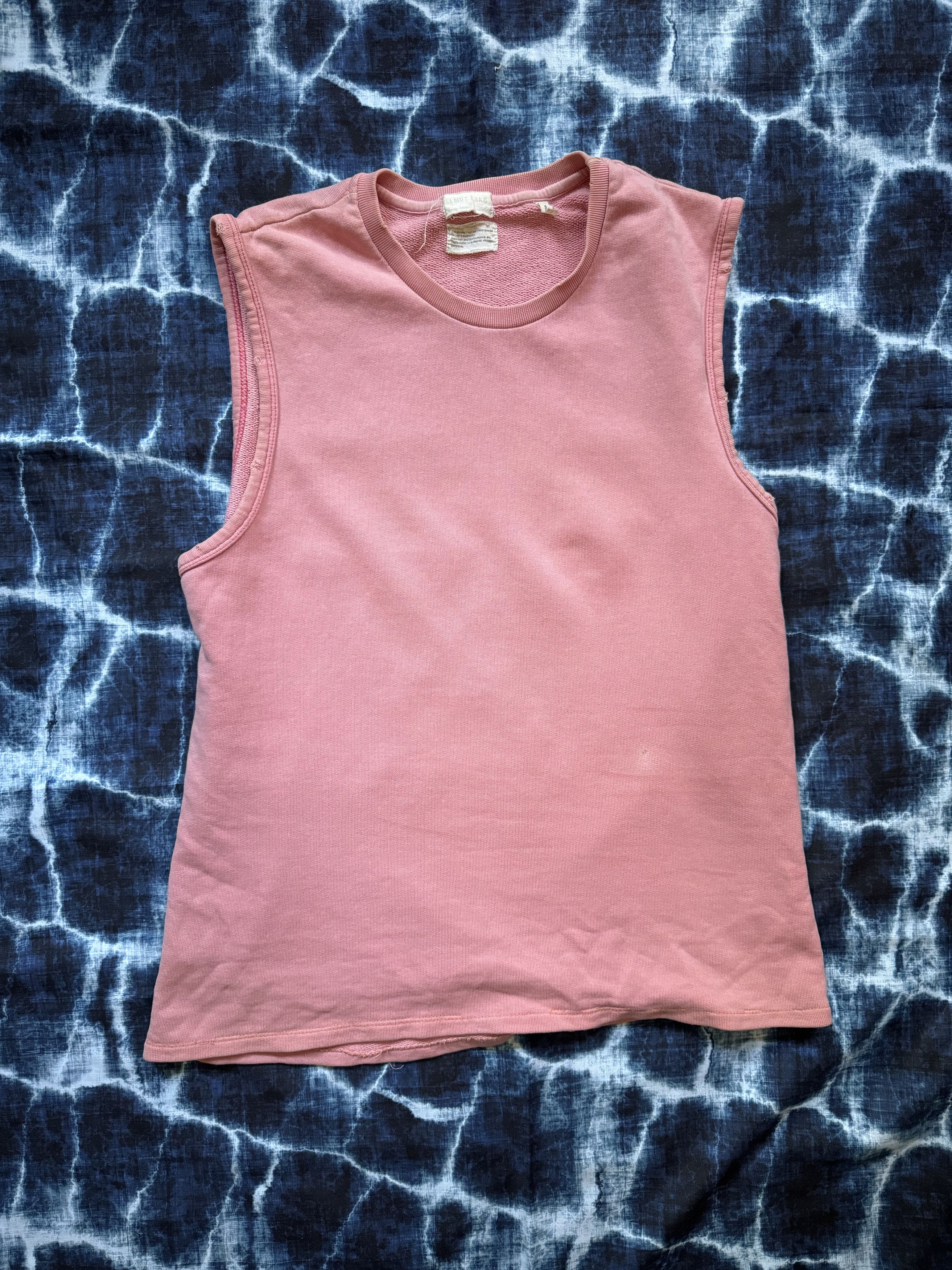 image of Helmut Lang Pink Sleeveless Sweatshirt Small/medium, Men's