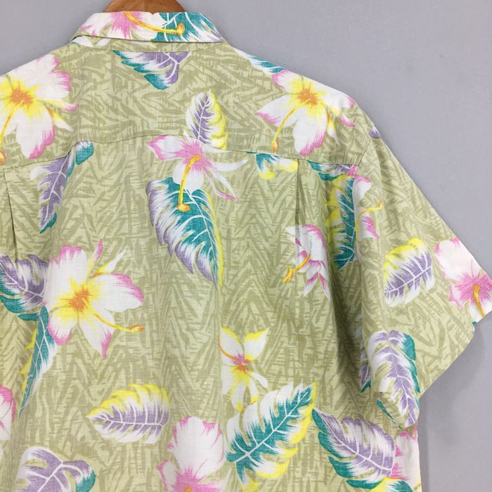 Aloha Postcard Print Cotton Button-Down Shirt - Tropical Vintage Patchwork