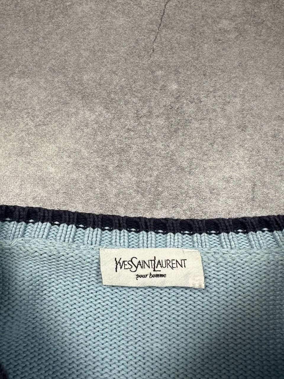 Yves Saint Laurent Vintage Yves Saint Laurent Knit Sweater, Size XL – Light Blu Size US XL / EU 56 / 4 - 4 Thumbnail
