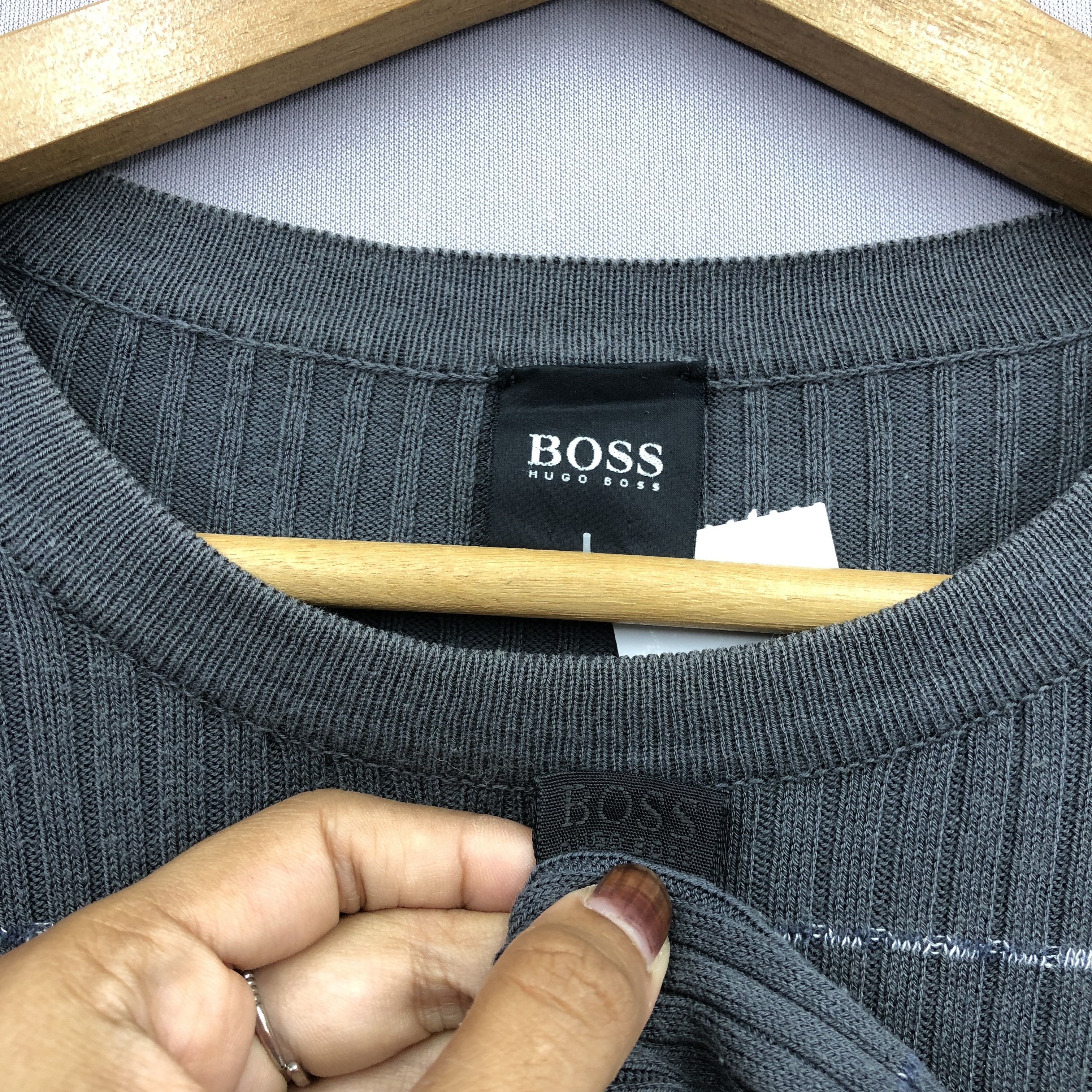 Homespun Knitwear × Hugo Boss × Vintage Hugo Boss Stripe Knit Sweater Sweatshirt Jumper Size US S / EU 44-46 / 1 - 4 Thumbnail