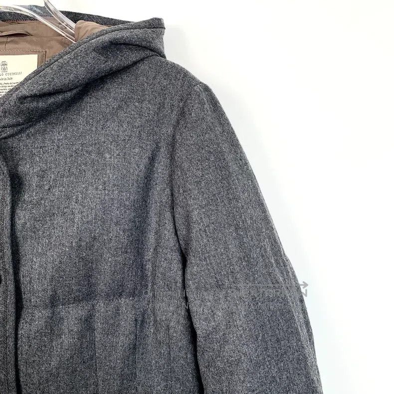 Brunello Cucinelli Brunello Cucinelli Dark gray wool hooded single-breasted d Size US S / EU 44-46 / 1 - 3 Thumbnail