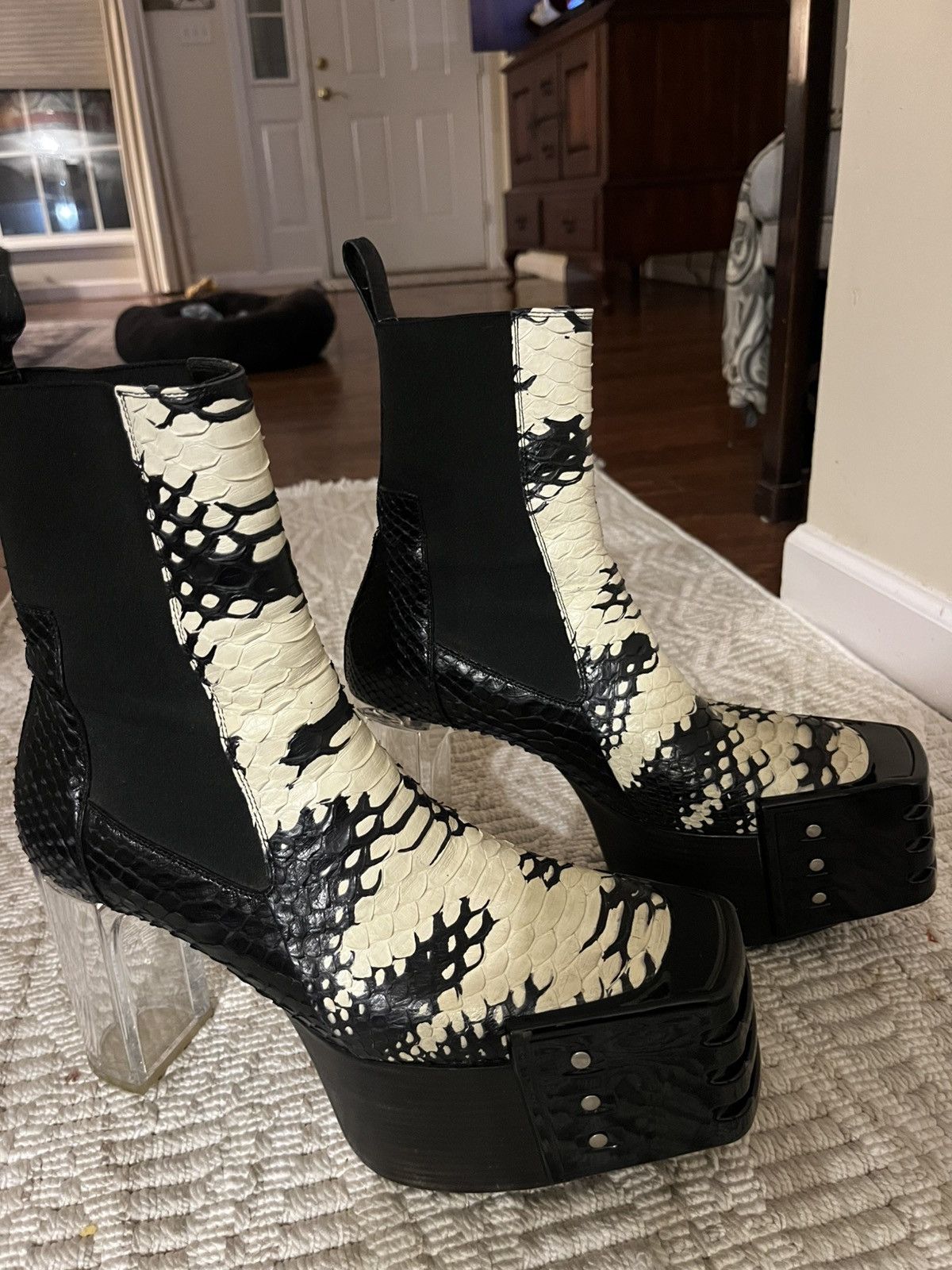 Rick Owens Python Kiss Grill Boots | Grailed