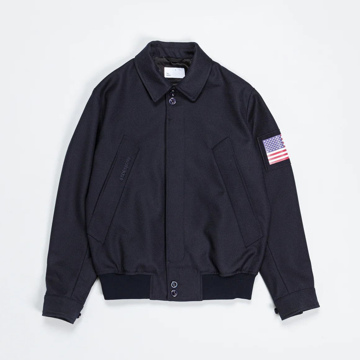 4SDESIGNS Split Raglan Bomber - Navy w/ Flag Motif Size US M / EU 48-50 / 2 - 3 Thumbnail