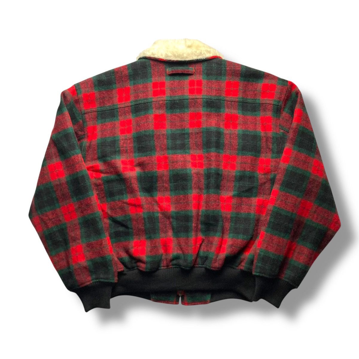 Japanese Brand 🇯🇵 VINTAGE GRIP CHECKERED FULL ZIP WOOL BOMBER JACKET Size US XL / EU 56 / 4 - 3 Thumbnail