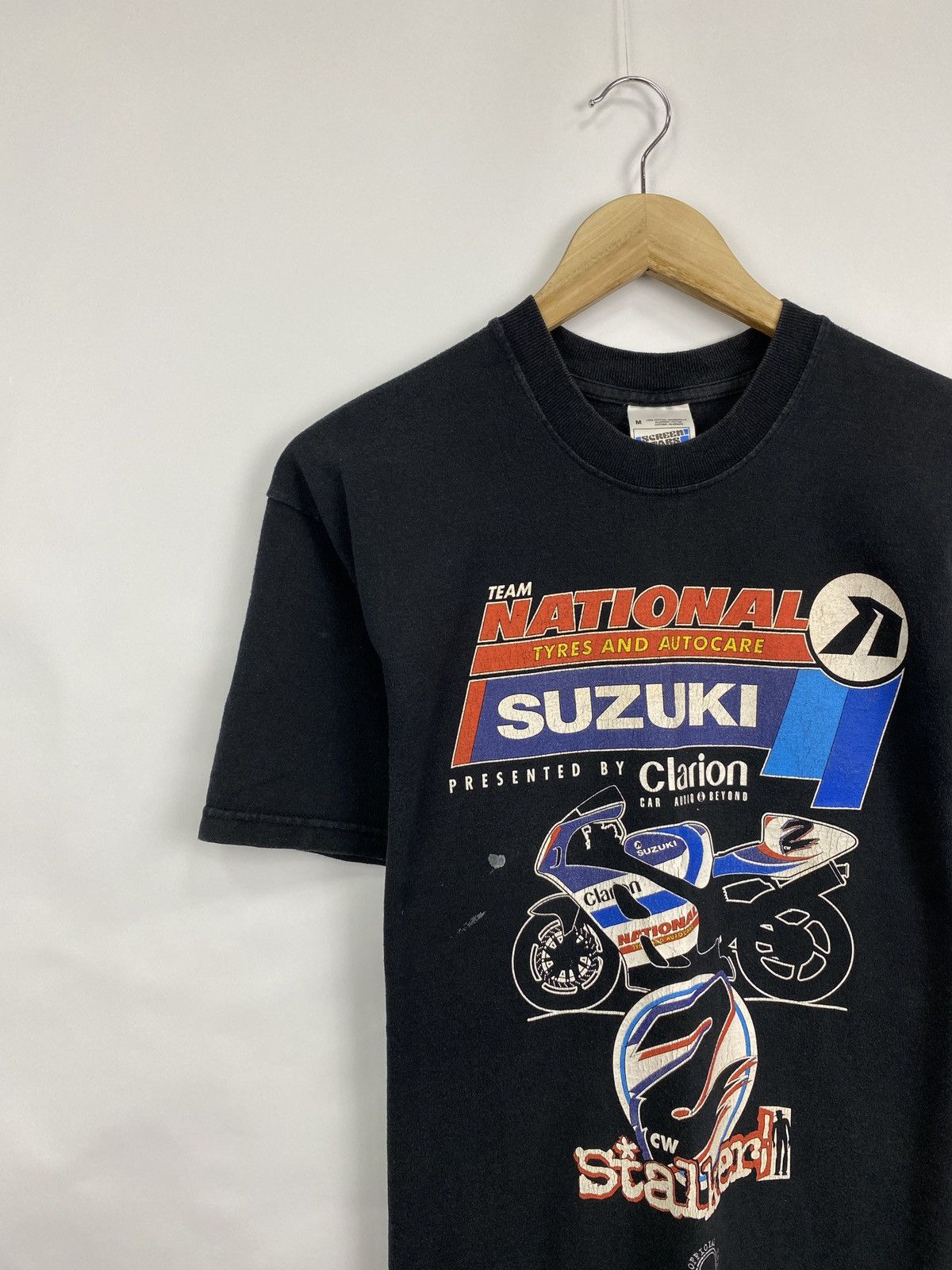 Fruit Of The Loom Vintage 90s Suzuki Chris Walker Stalker Racing T-Shirt Y2K Size US M / EU 48-50 / 2 - 2 Thumbnail