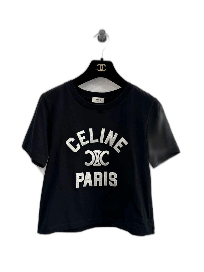 Celine Celine Paris Black Short Sleeve Tee Size US XS / EU 42 / 0 - 1 Thumbnail