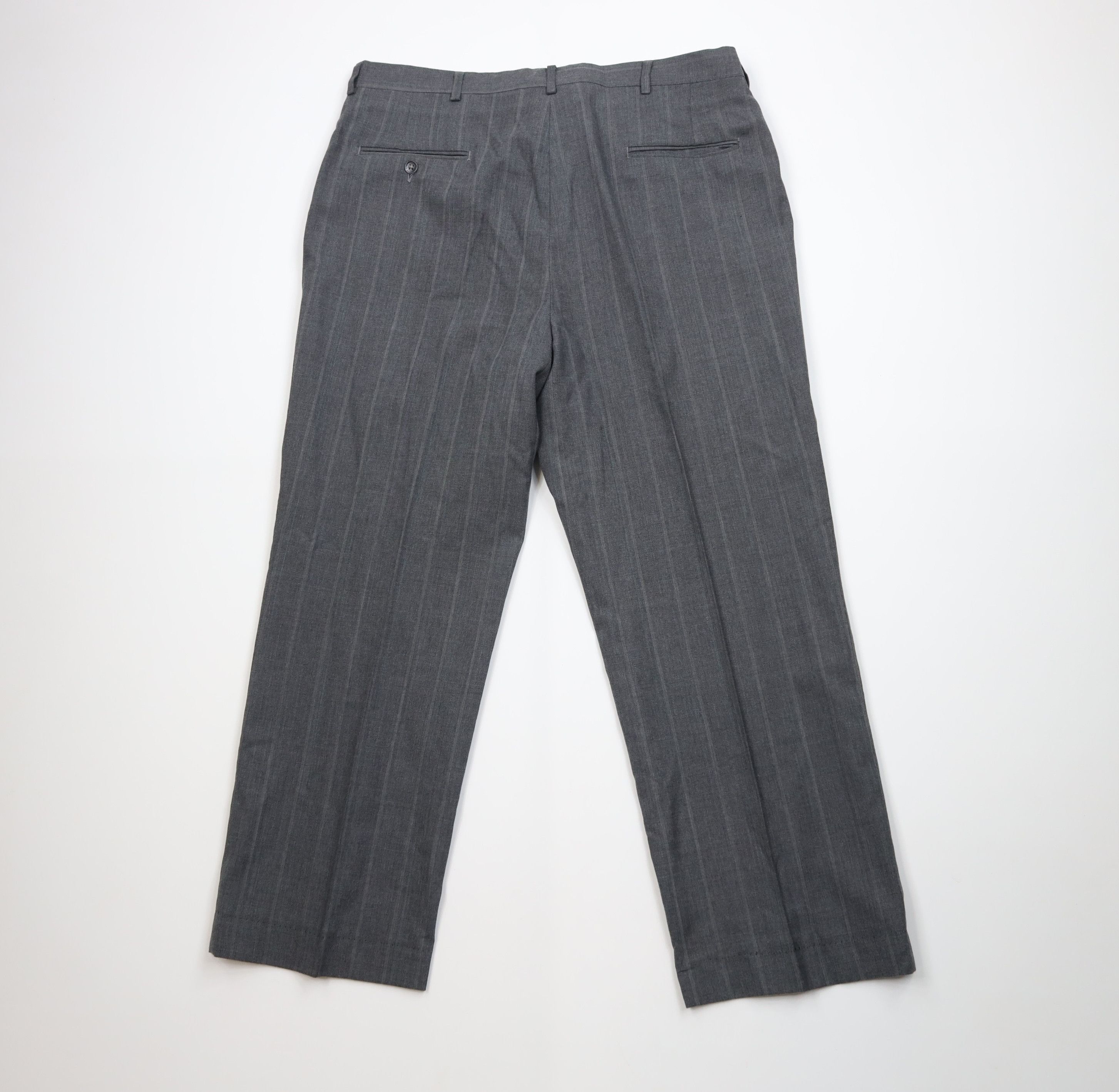Vintage Vintage 90s Streetwear Wool Striped Wide Leg Chino Pants USA Size US 38 / EU 54 - 11 Thumbnail