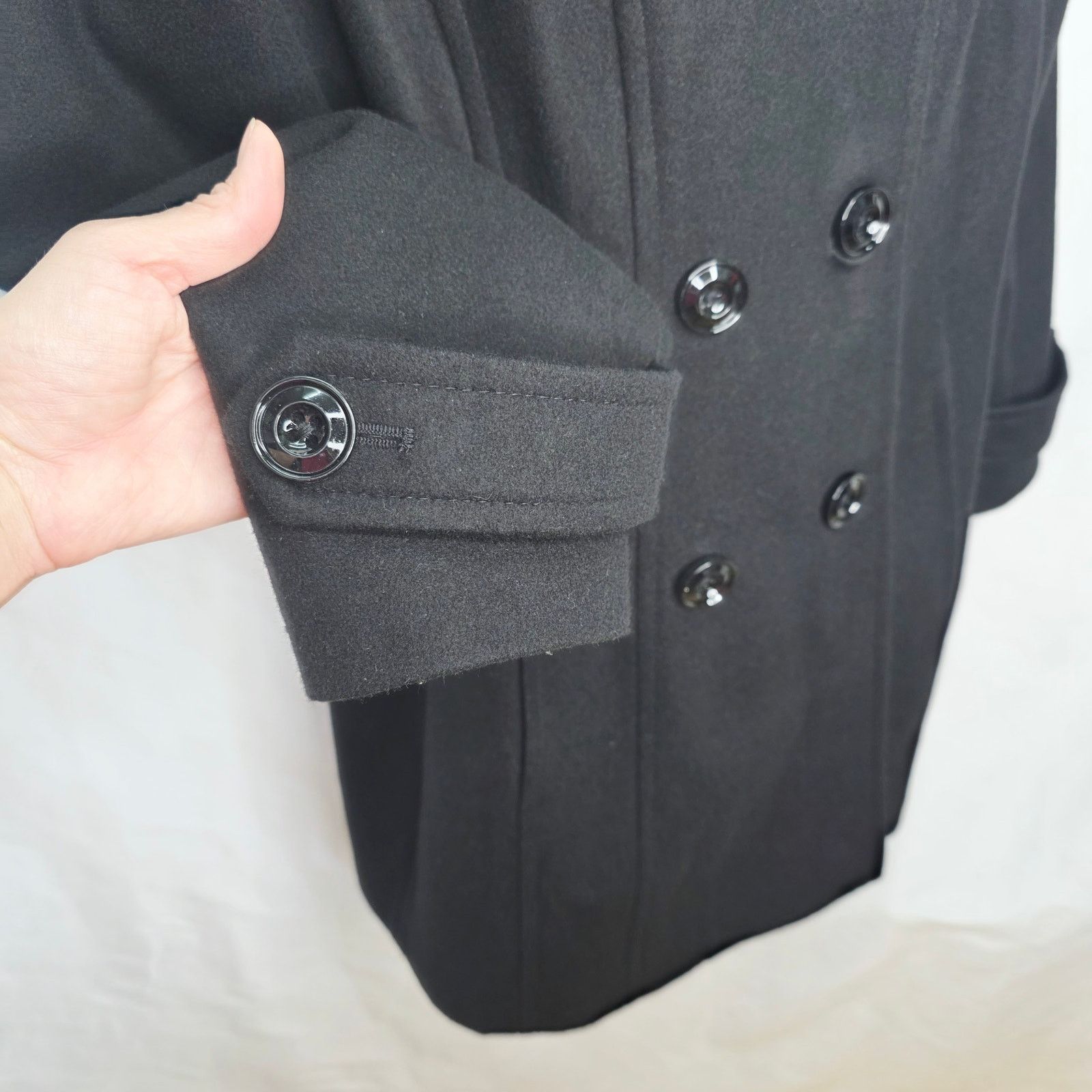 Anne Klein Anne Klein Wool Blend Double Breasted Long Sleeve Coat Size XL / US 12-14 / IT 48-50 - 7 Thumbnail