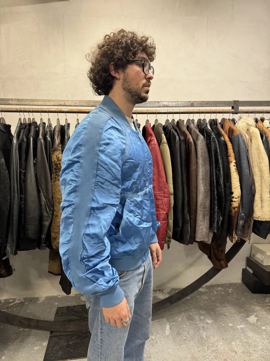 Designer × Diesel × Vintage Diesel Blue Satin Relaxed Bomber Jacket Size US L / EU 52-54 / 3 - 3 Thumbnail