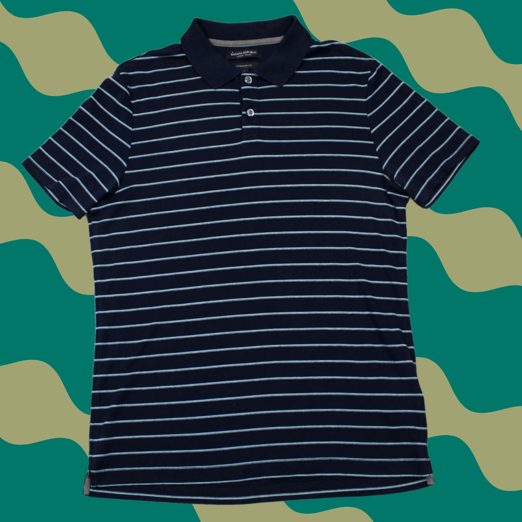 Banana Republic Banana Republic Polo Shirt Mens Medium Blue 100% Cotton Regular Fit Short Sleeve Striped Polo Shirt Mens Blue Banana Republic Polo Shirt Size US M / EU 48-50 / 2 - 1 Thumbnail