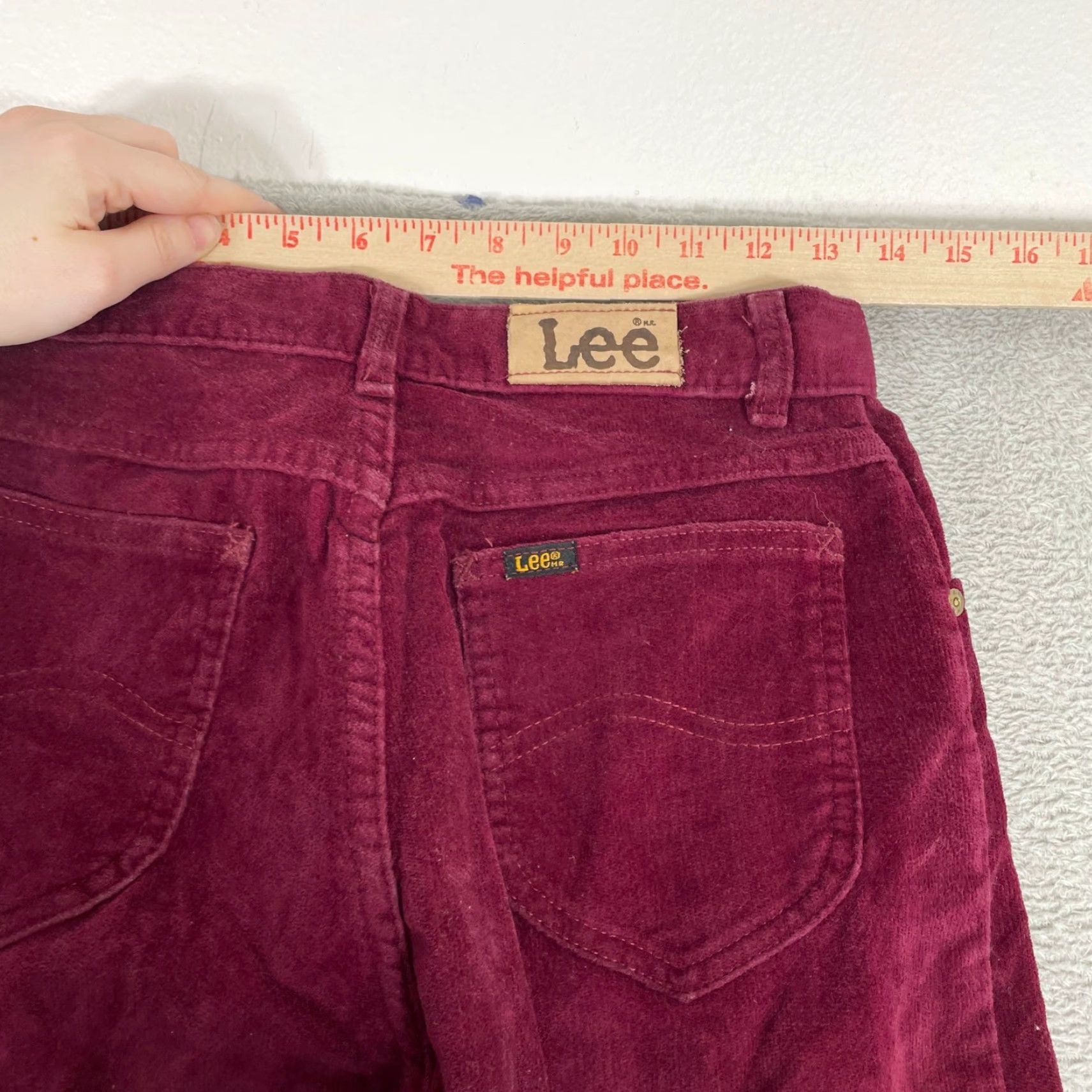 Lee Lee Corduroy Pants Womens 11 Burgundy High Waisted Straight Leg Vintage 90s USA Size 32" / US 10 / IT 46 - 7 Thumbnail