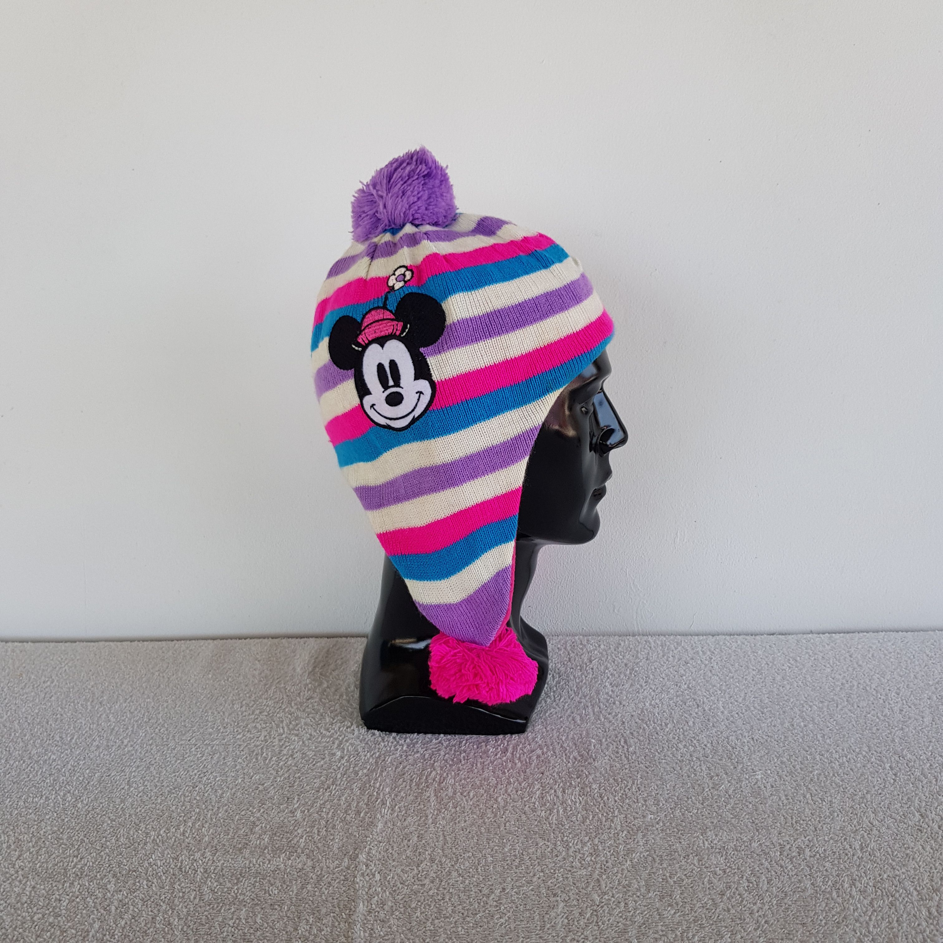 Disney Vintage Minnie Mouse Earflap Beanie Y2K Movie Snow Caps Hats Size ONE SIZE - 3 Thumbnail