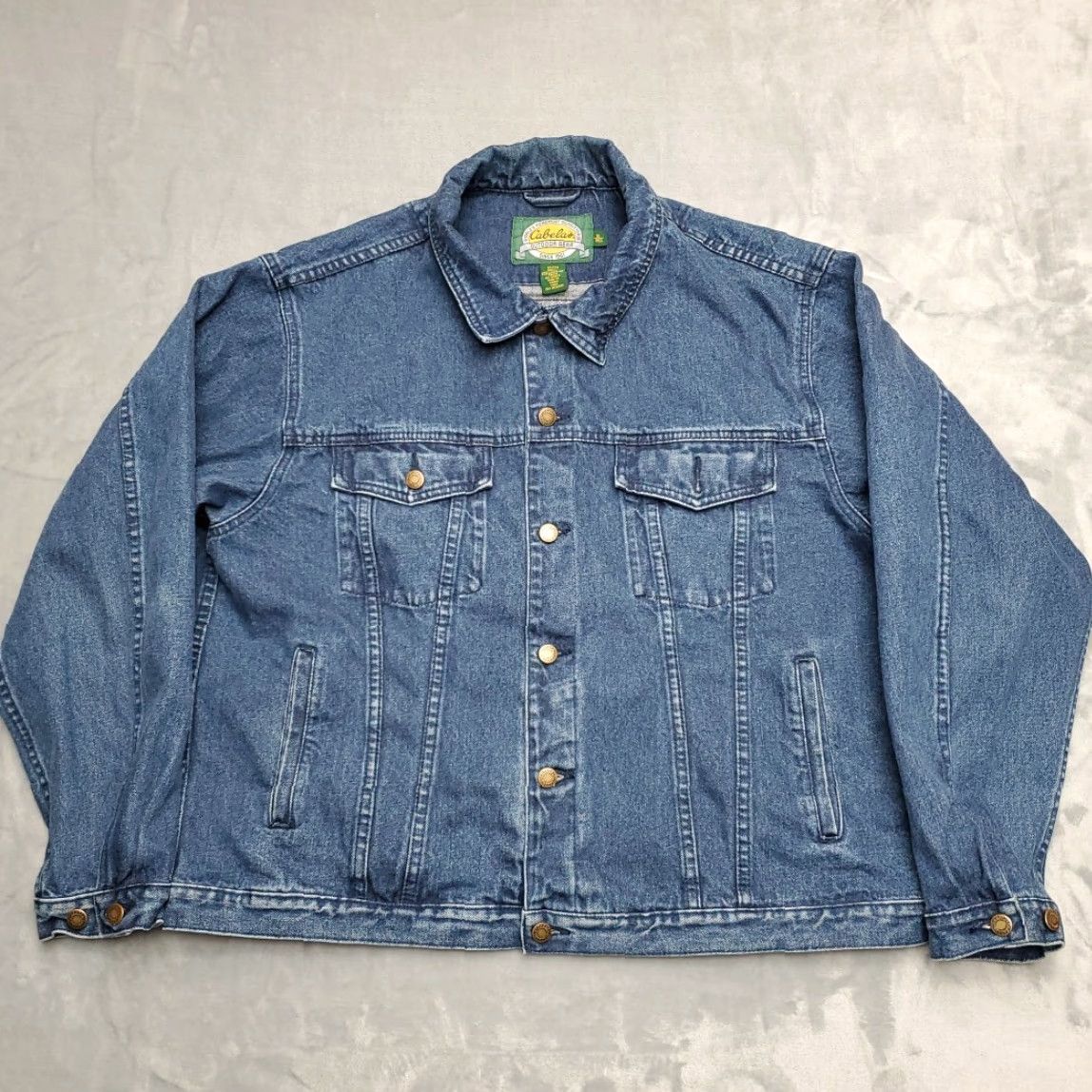 Vintage VINTAGE Cabela's Denim Jacket Men's XL Blue Trucker Work Casual Jacket Size US XL / EU 56 / 4 - 2 Thumbnail
