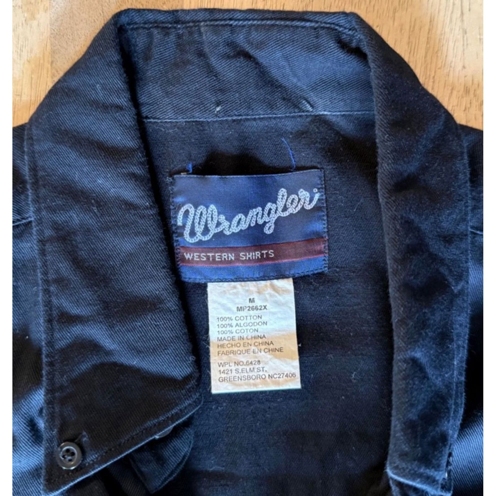 Wrangler Wrangler Shirt Medium Black Embroidered Logos Long Sleeve Button Up Western Cowboy Men's Size US M / EU 48-50 / 2 - 6 Thumbnail