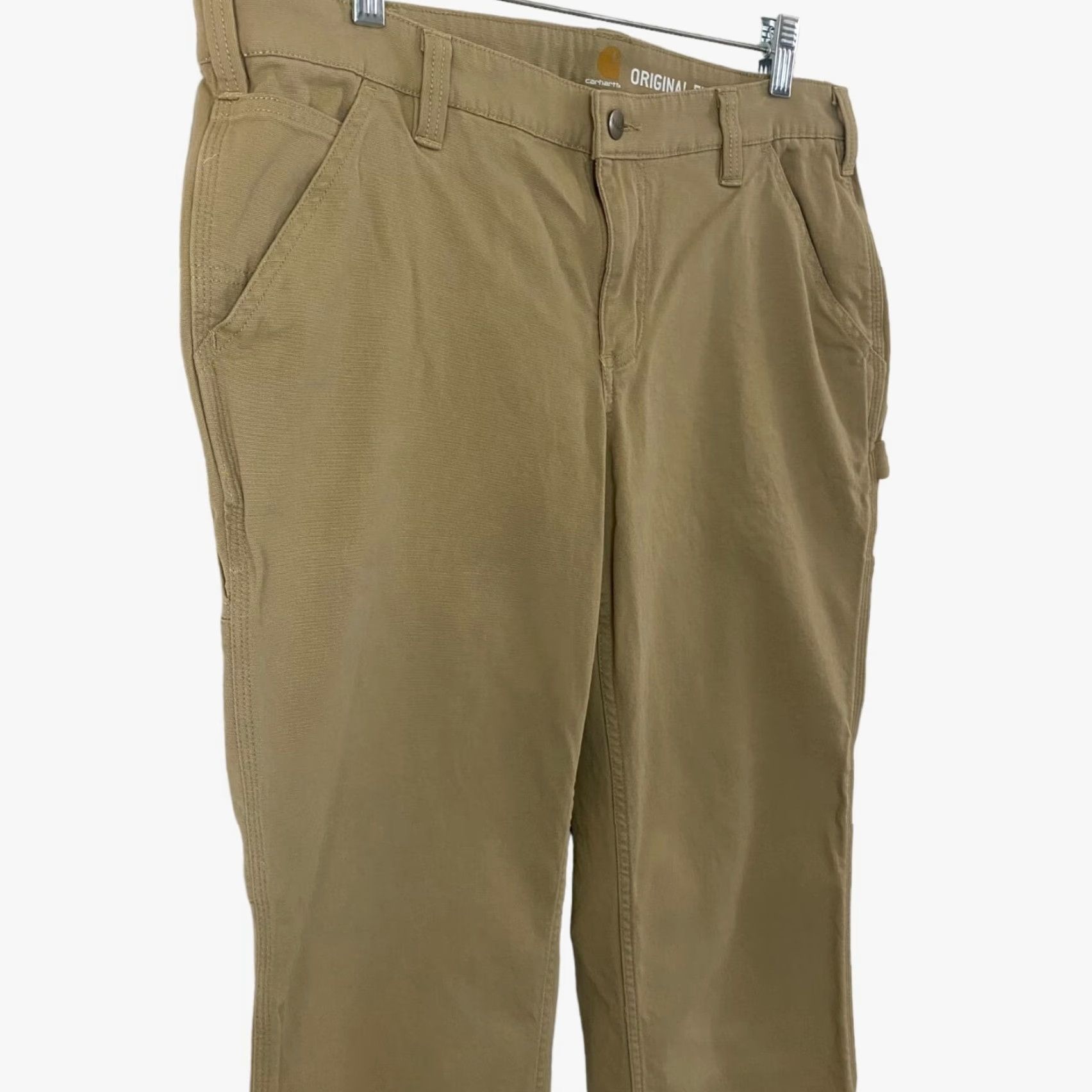 Carhartt VINTAGE Carhartt Women's Work Pants Casual Straight Leg Carpenter Cotton Blend Tan Size 14 Size 36" / US 14 / IT 50 - 4 Thumbnail