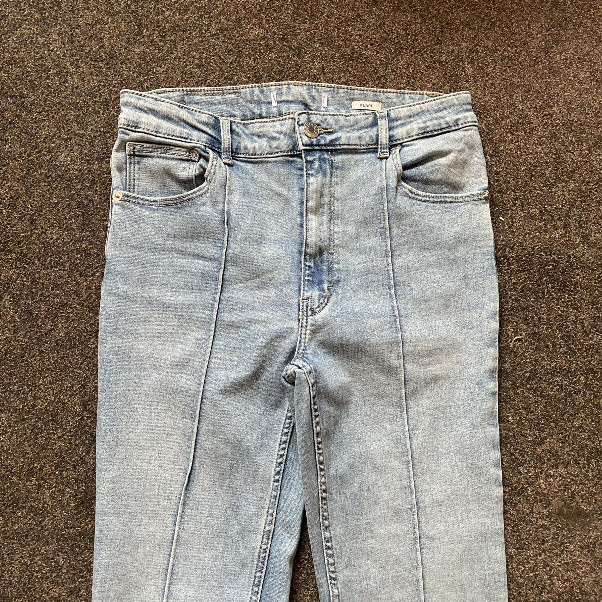 Vintage Vintage Y2K Faded Flare Jeans Wide Leg Bootcut Grunge Logo Size 32" / US 10 / IT 46 - 4 Thumbnail