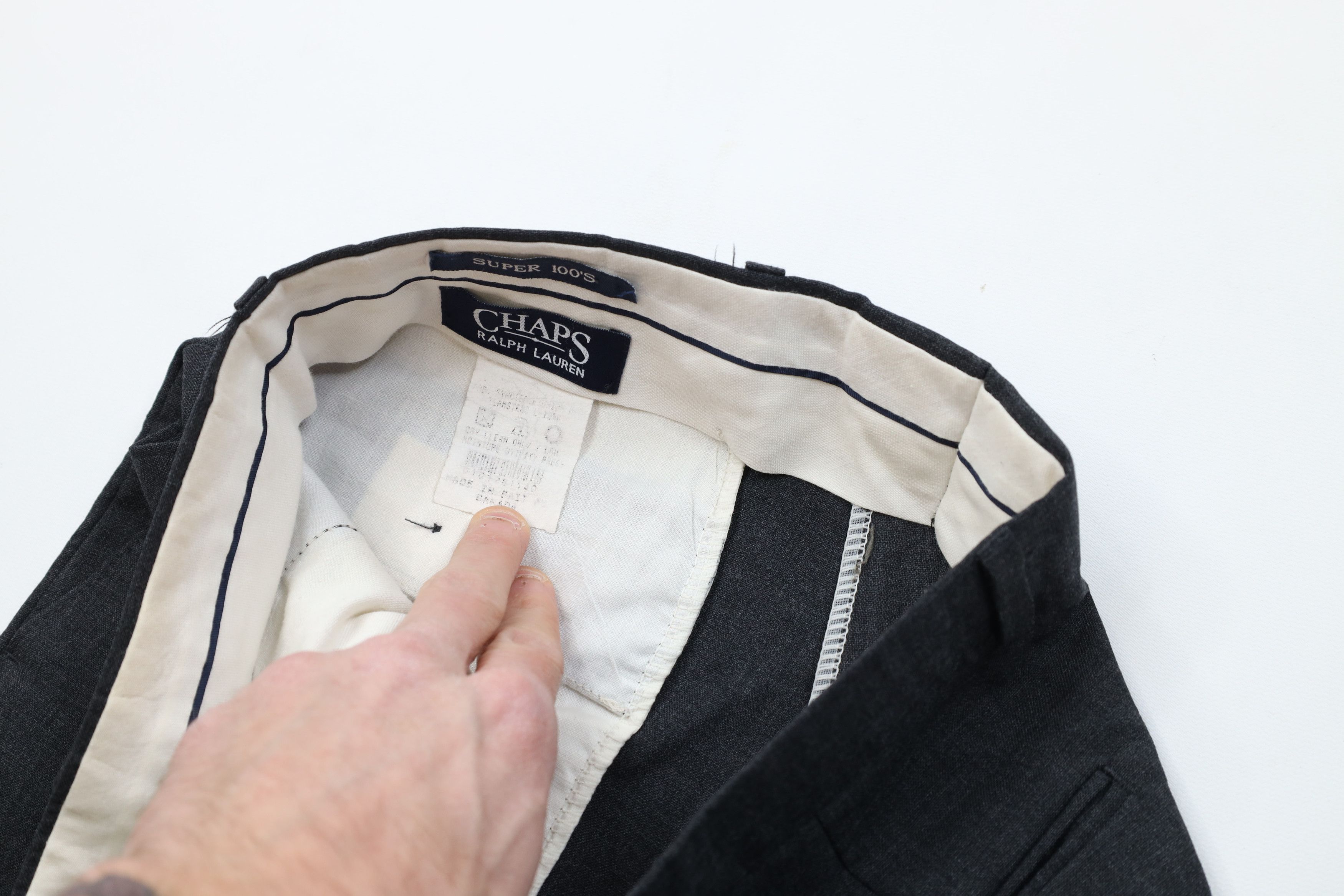 Ralph Lauren Vintage 90s Chaps Ralph Lauren Wool Knit Chino Pants Gray Size US 32 / EU 48 - 8 Thumbnail