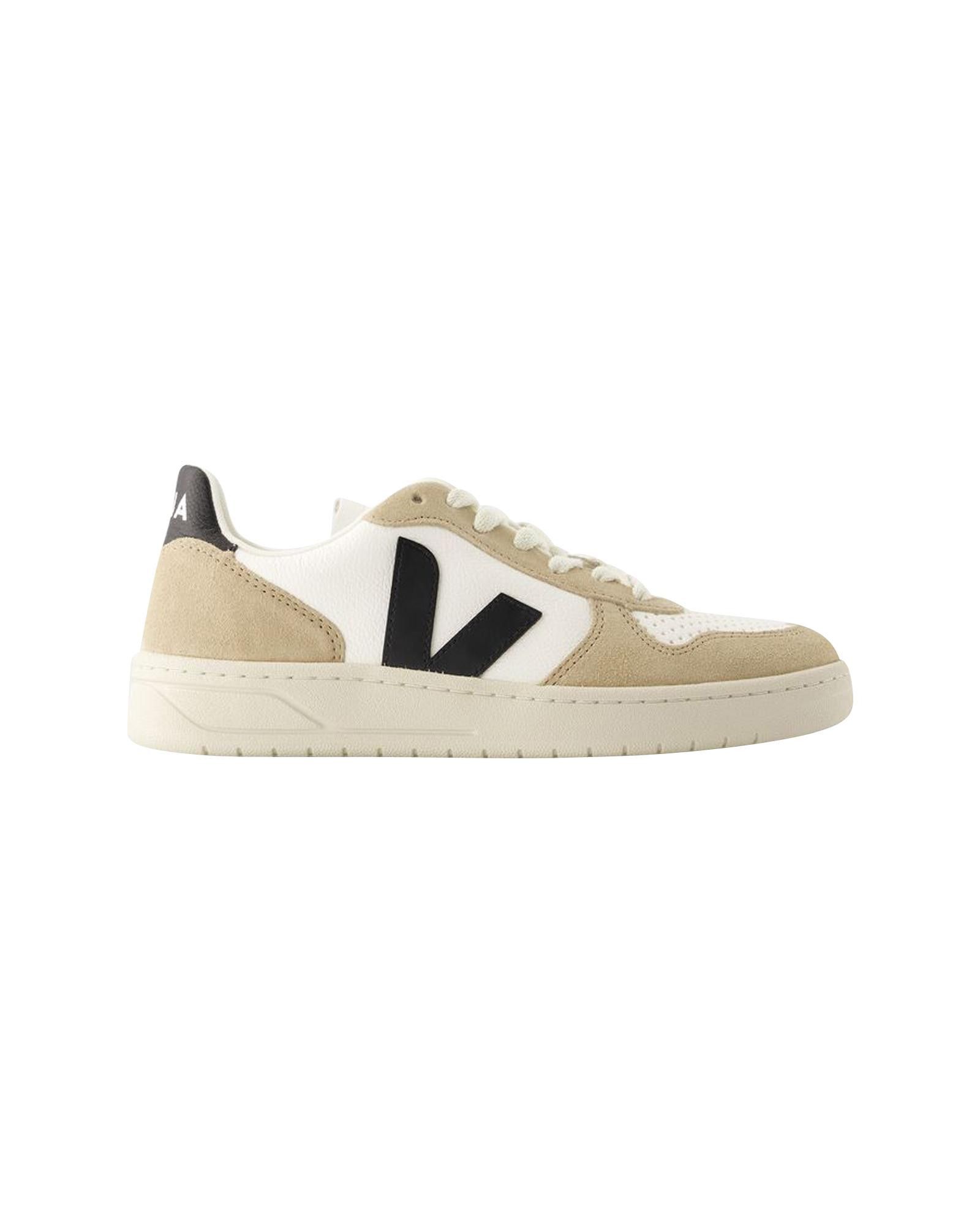 image of Veja Leather Sneakers With Wild Rubber Sole in White, Women's (Size 7)