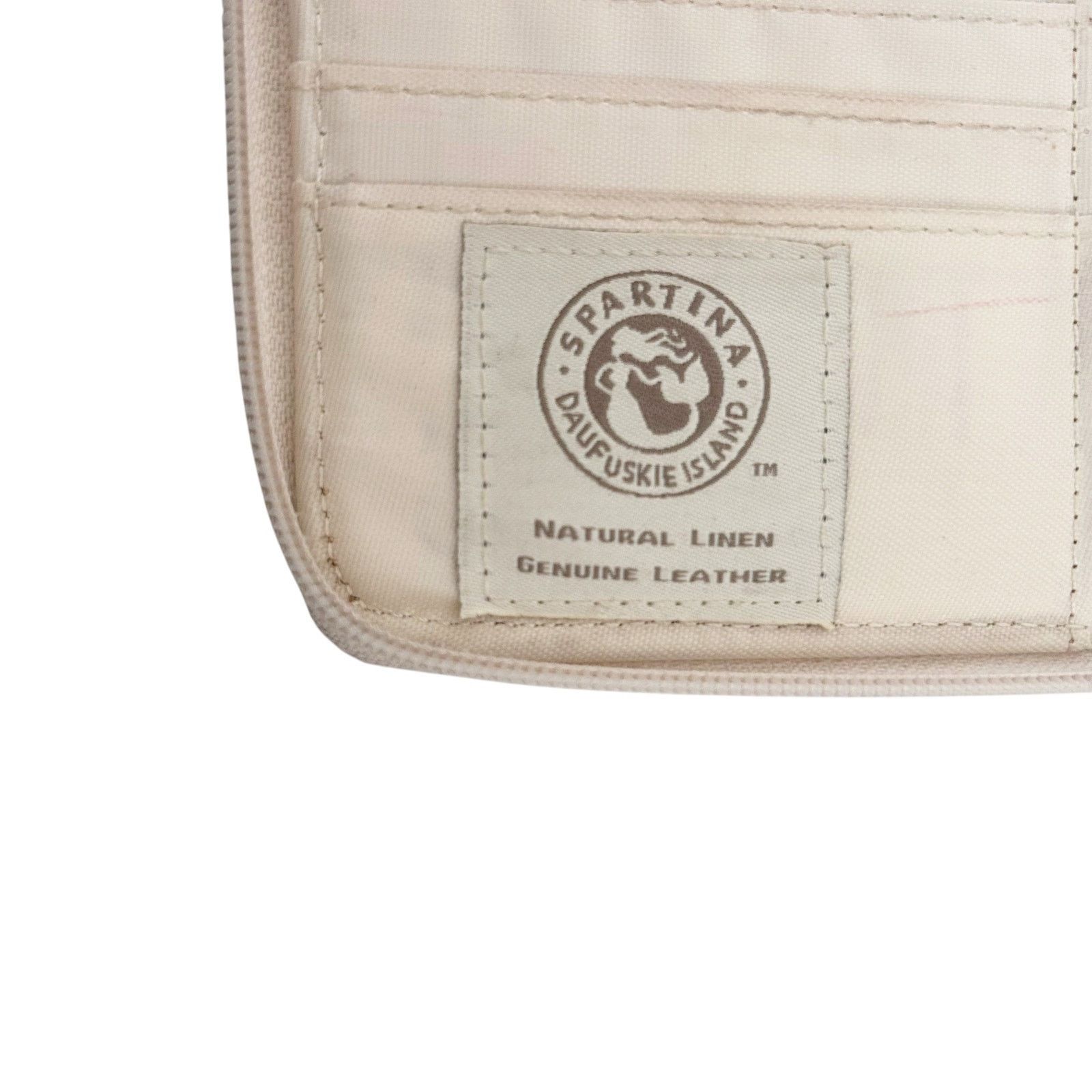 Other Spartina 449 Black Cream Printed Linen Leather Wallet Size ONE SIZE - 8 Thumbnail